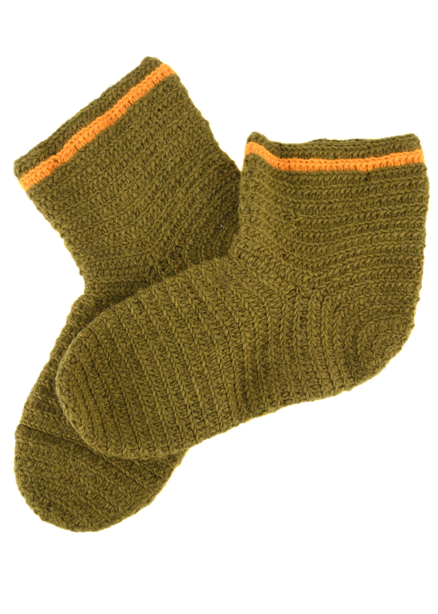 Imagen única de: Calcetines De Lana Tejidos A Crochet, Amarillo Verdoso