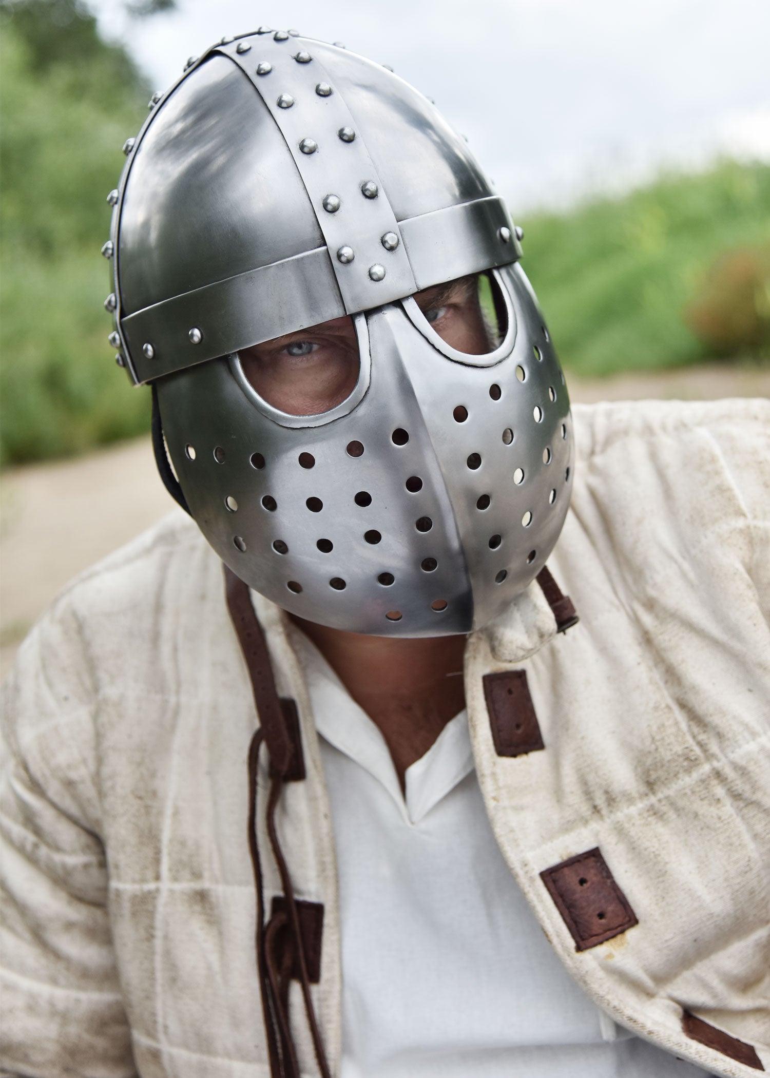 Imagen única de: Crusader Spangenhelm Con Placa Frontal, Acero De 2 Mm