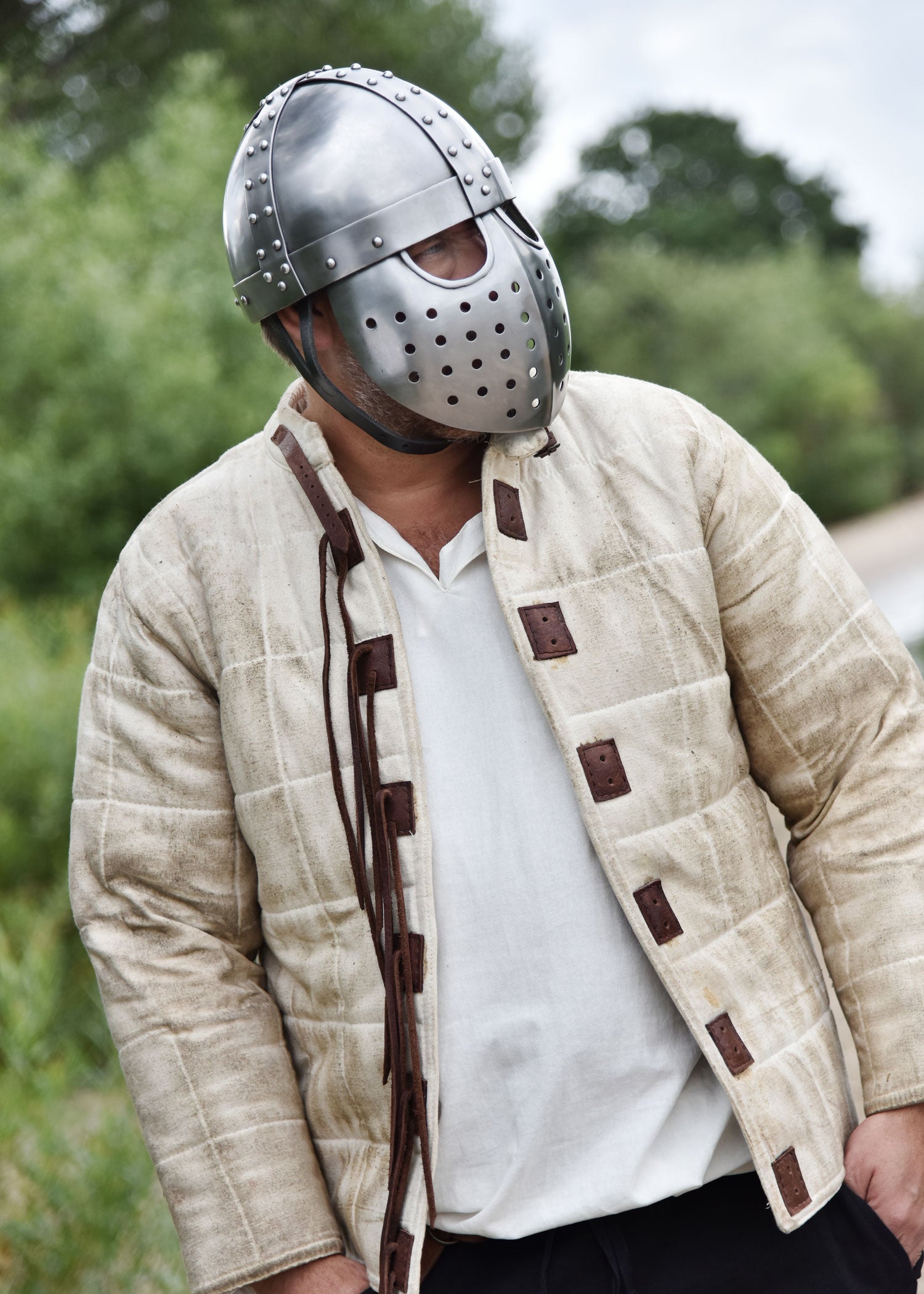 Imagen única de: Crusader Spangenhelm Con Placa Frontal, Acero De 2 Mm