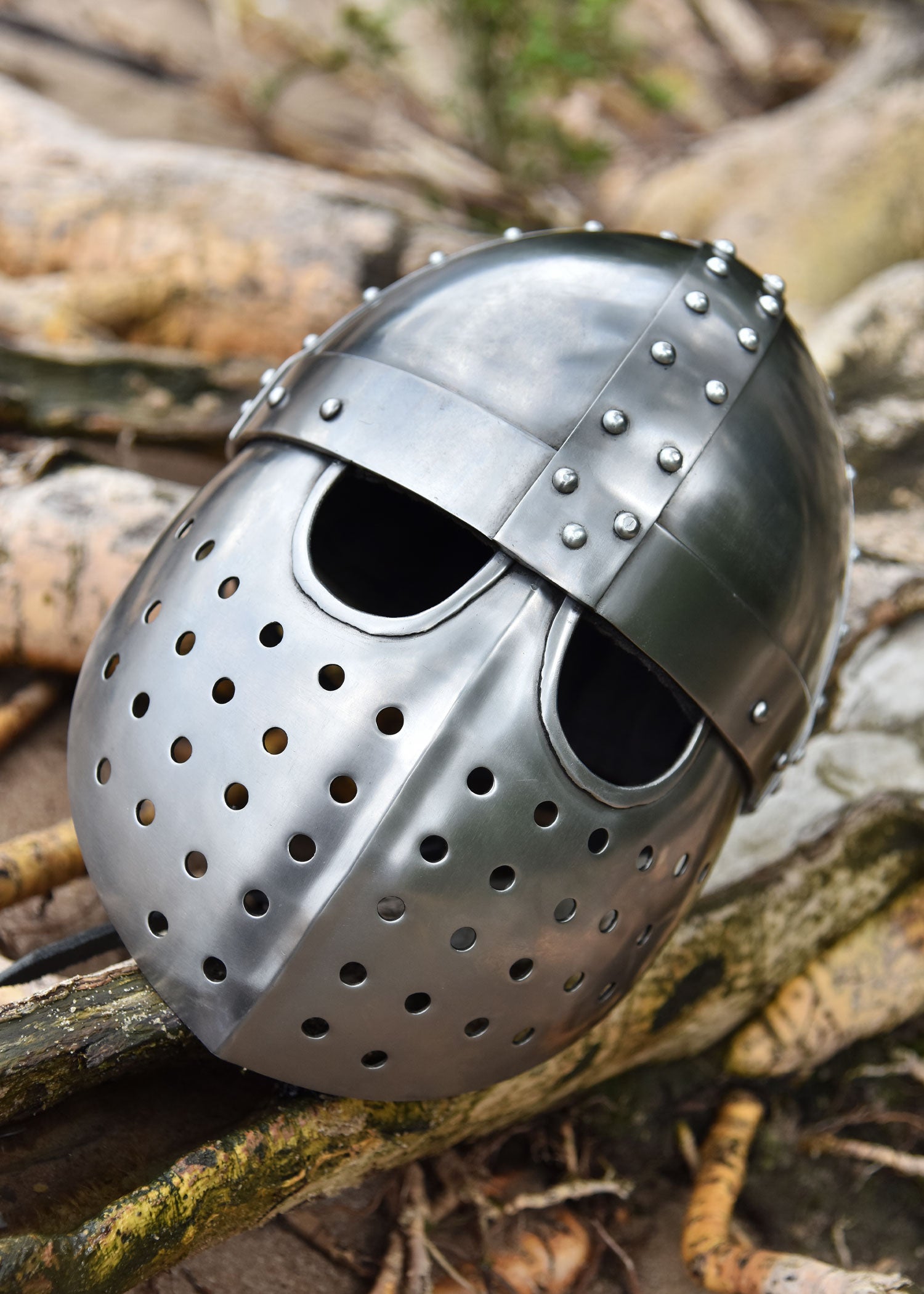 Imagen única de: Crusader Spangenhelm Con Placa Frontal, Acero De 2 Mm