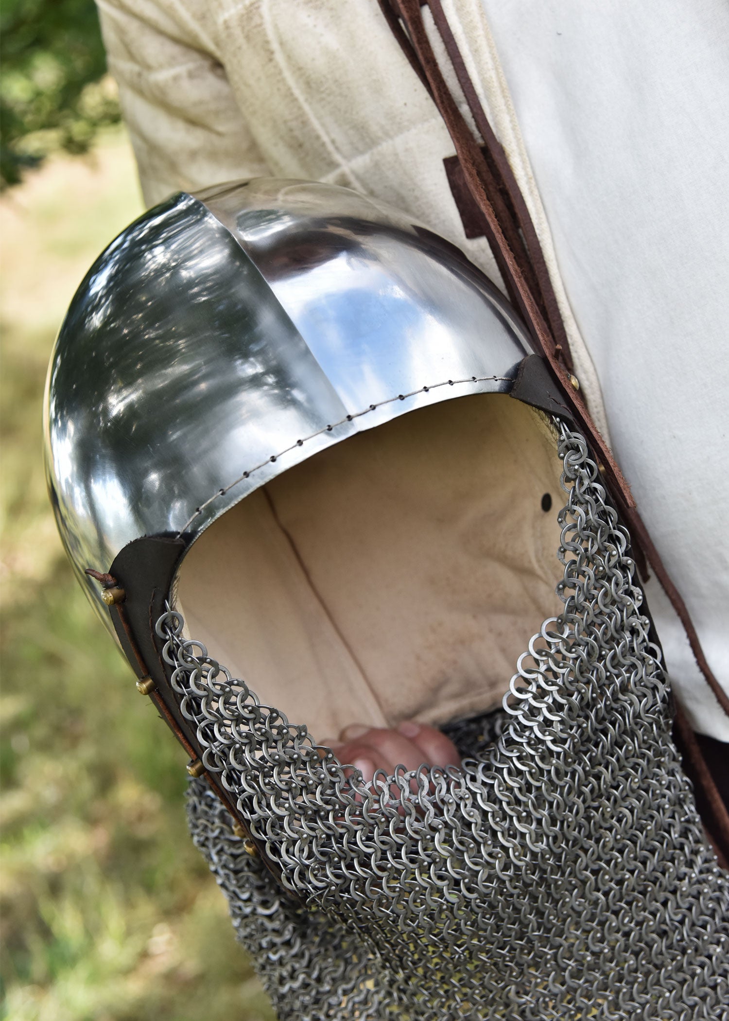 Imagen única de: Tapa De Lavabo Con Soporte De Cadena De Anillos Planos Remachados, Acero De 2 Mm