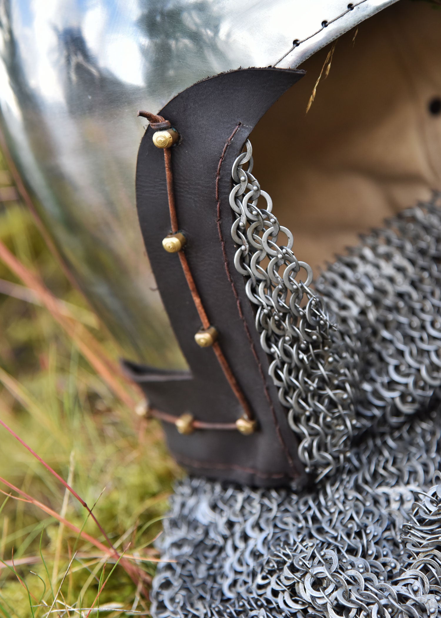 Imagen única de: Tapa De Lavabo Con Soporte De Cadena De Anillos Planos Remachados, Acero De 2 Mm