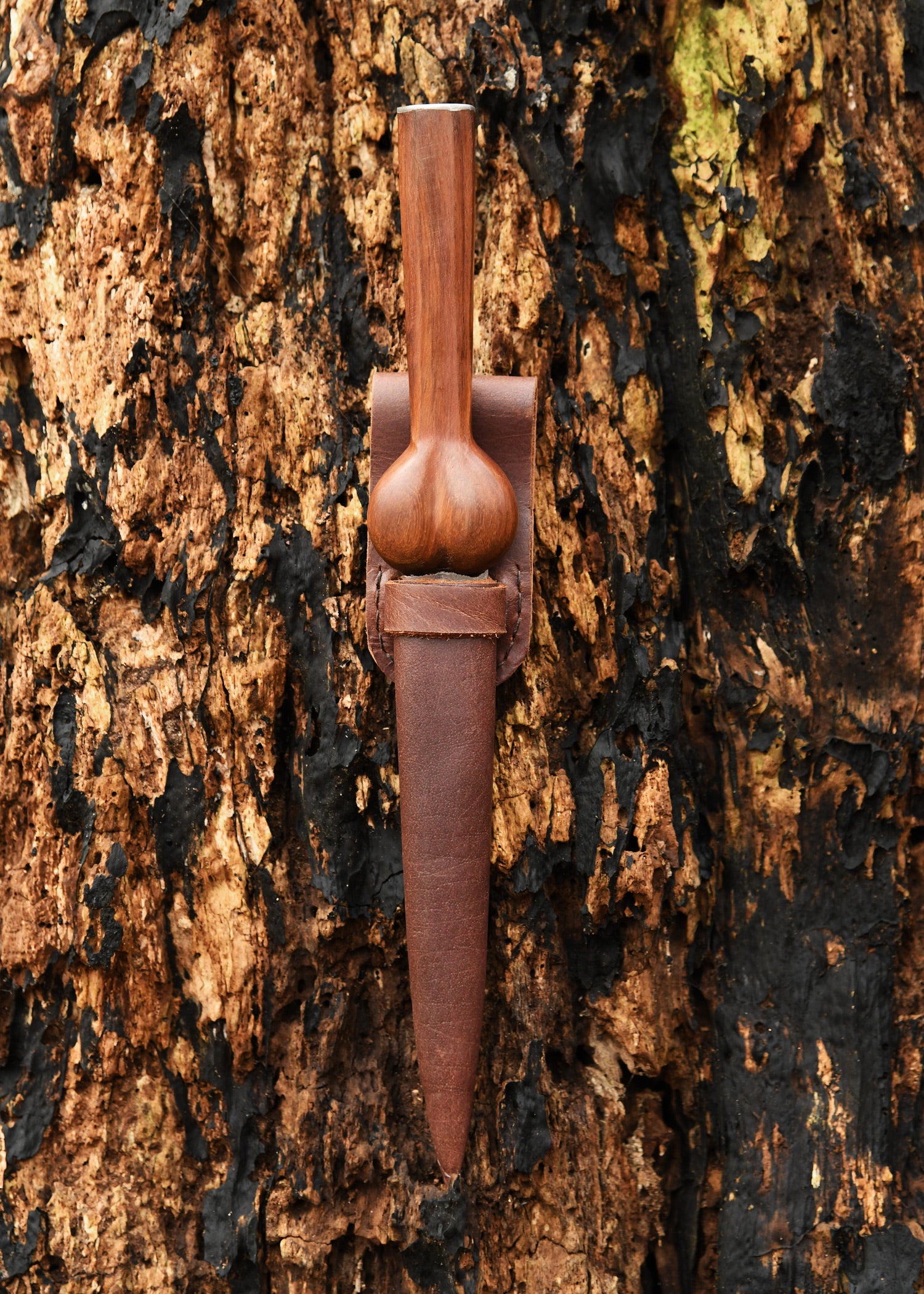 Imagen única de: Daga De Riñón Corta Con Funda De Cuero.