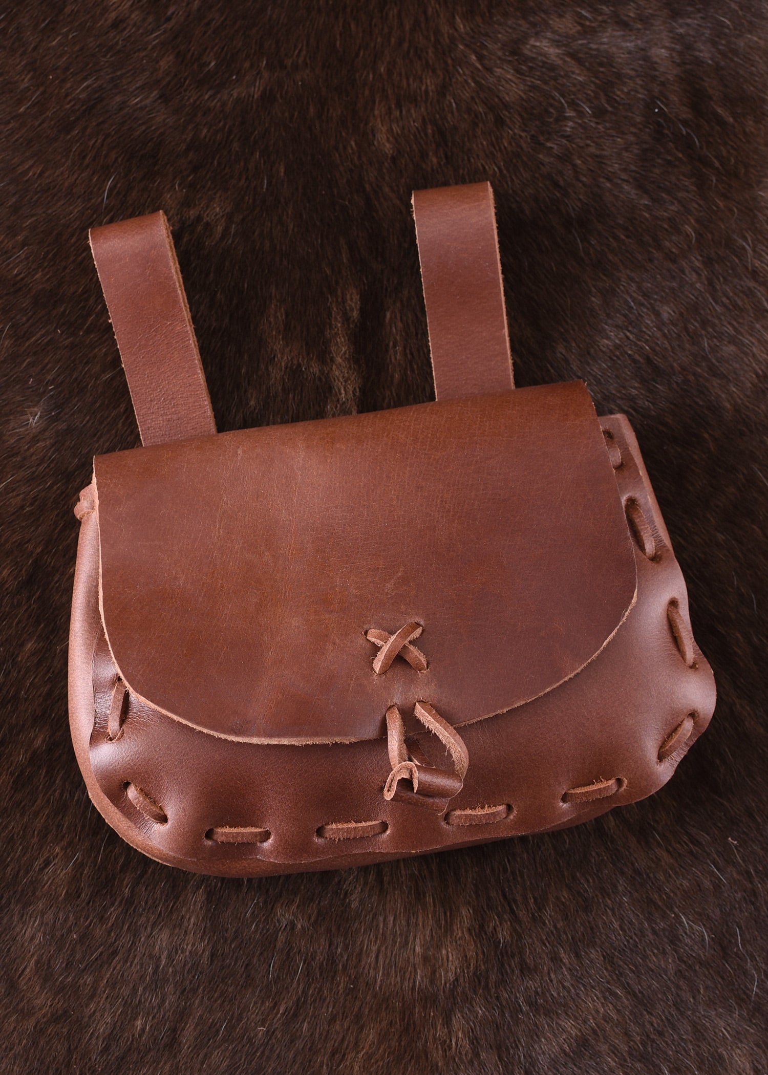 Imagen única de: Bolso Medieval De Piel, Marrón Claro.