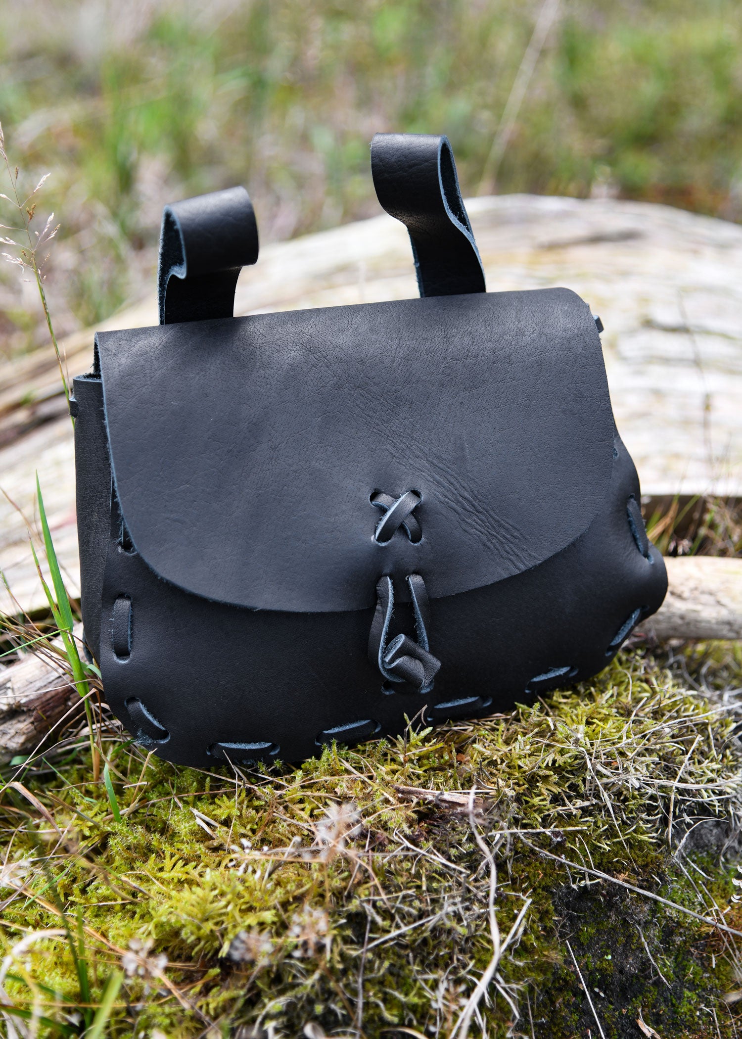 Imagen única de: Bolso Medieval De Cuero, Negro