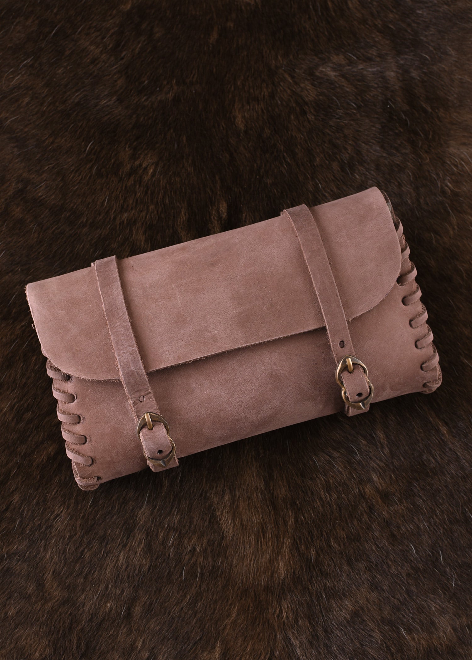 Imagen única de: Bolso De Piel Con Dos Hebillas, Marrón Medio.