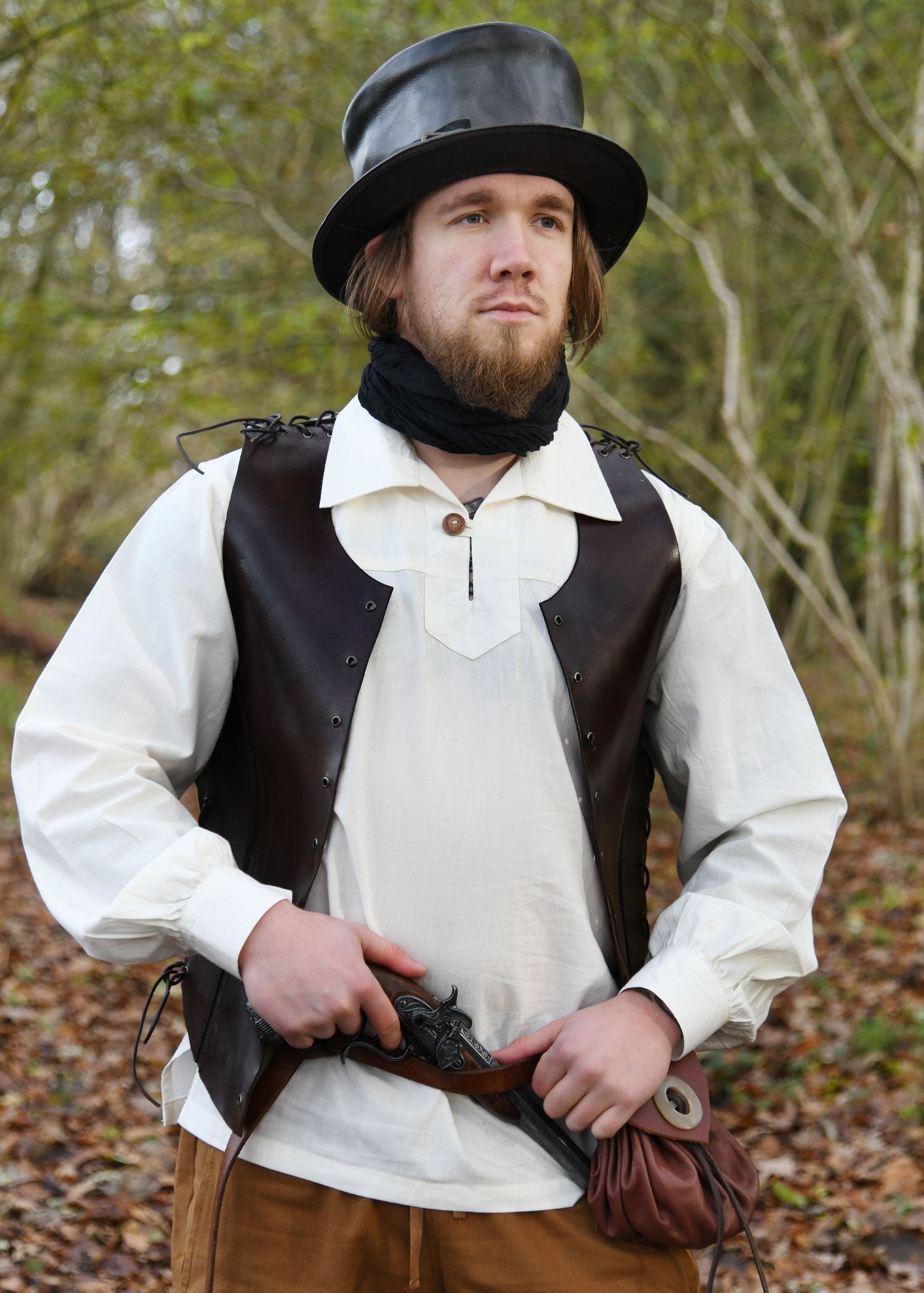 Imagen única de: Sombrero De Copa De Cuero, Sombrero De Cuero, Negro 3