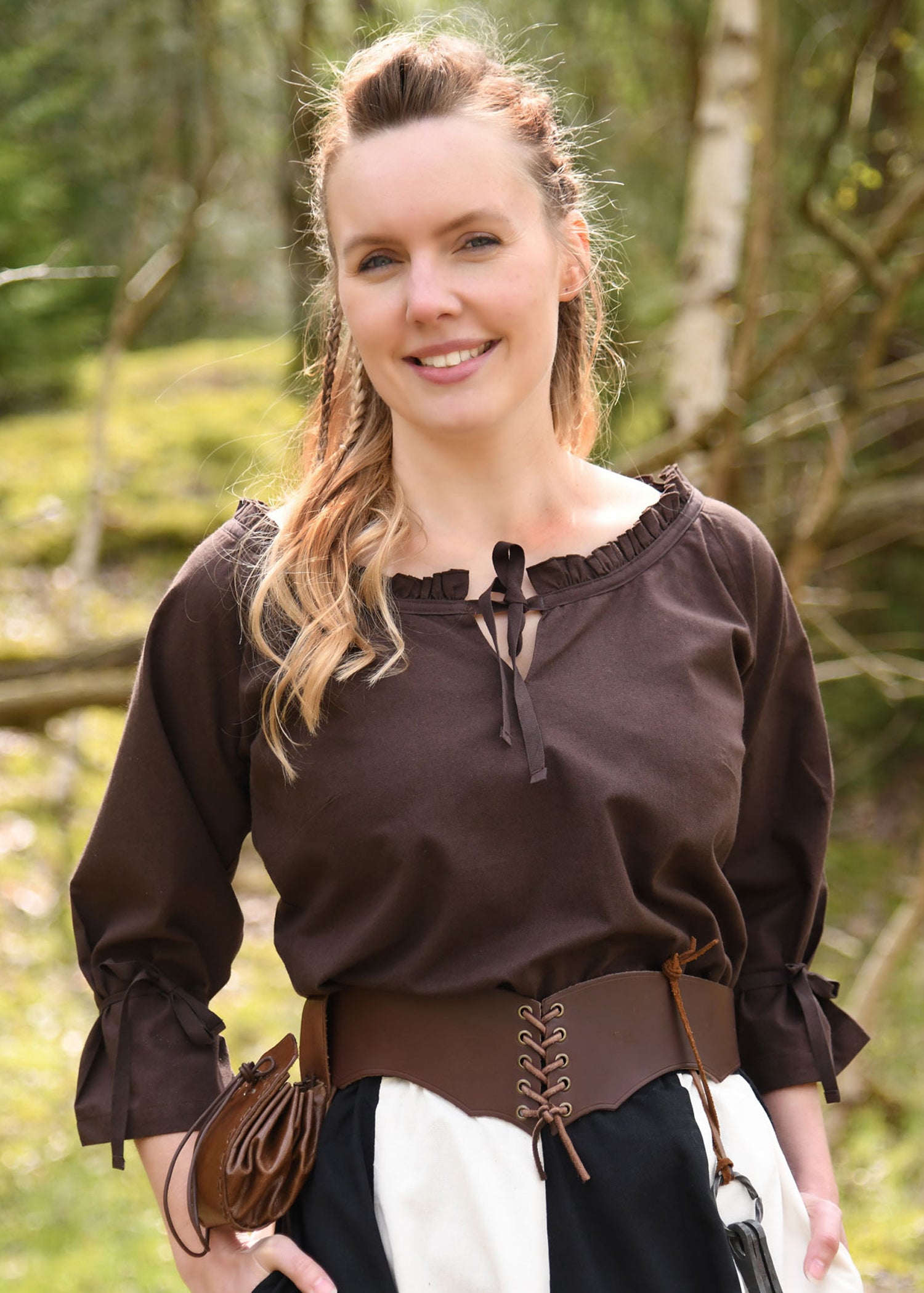 Imagen única de: Bolso Medieval De Cuero Con Trabilla Para Cinturón, Marrón