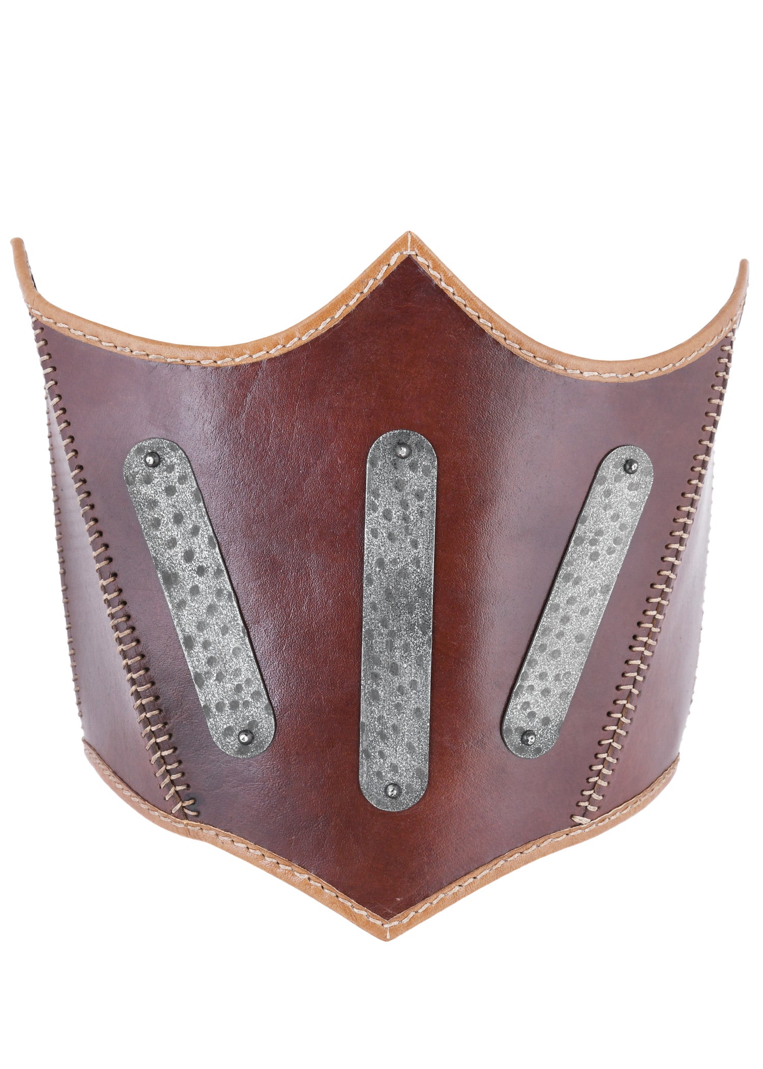 Imagen única de: Armadura De Cuero Bajo El Pecho Con Detalles Metálicos, Marrón