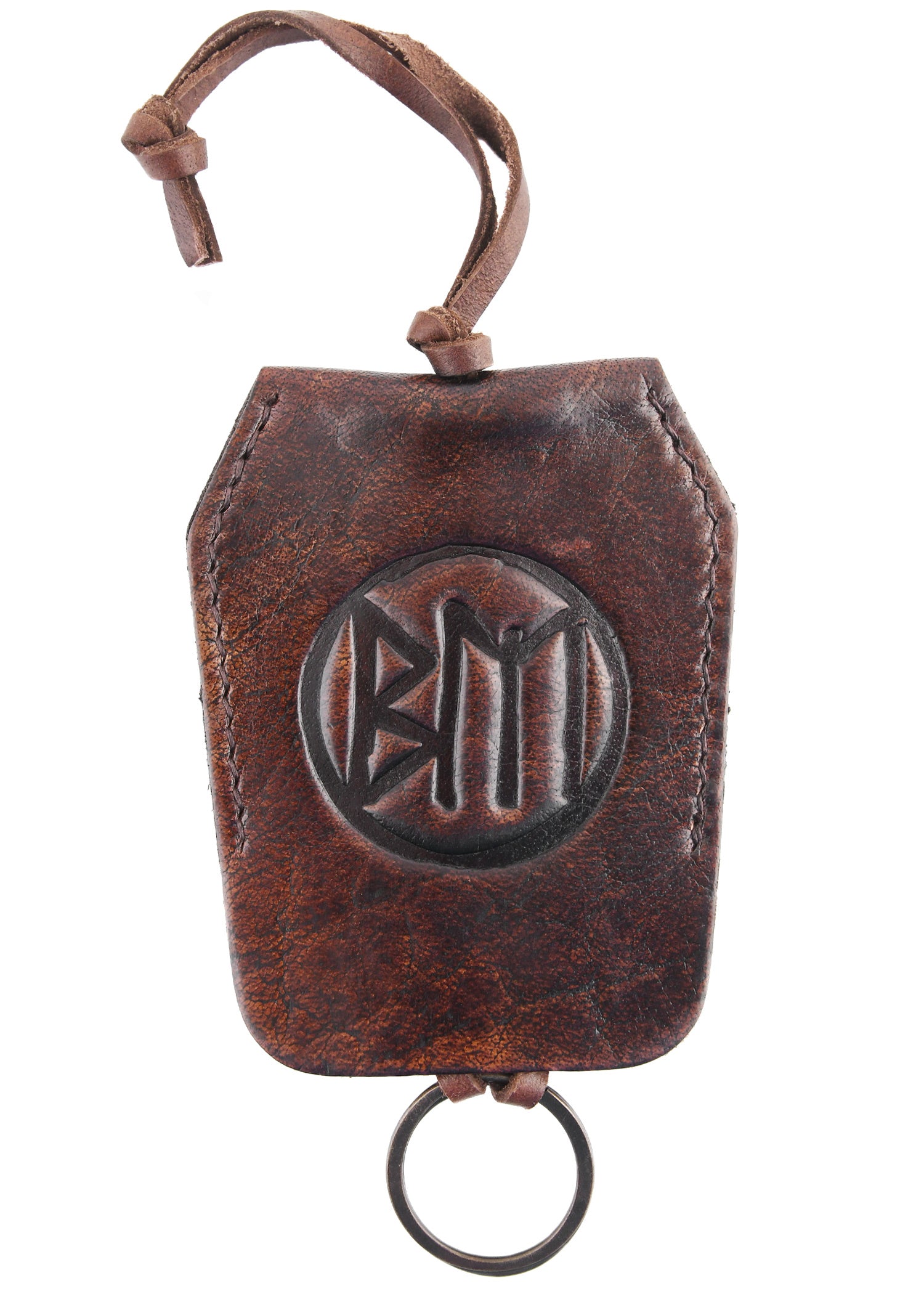 Imagen única de: Llavero De Cuero Con Relieve, Marrón