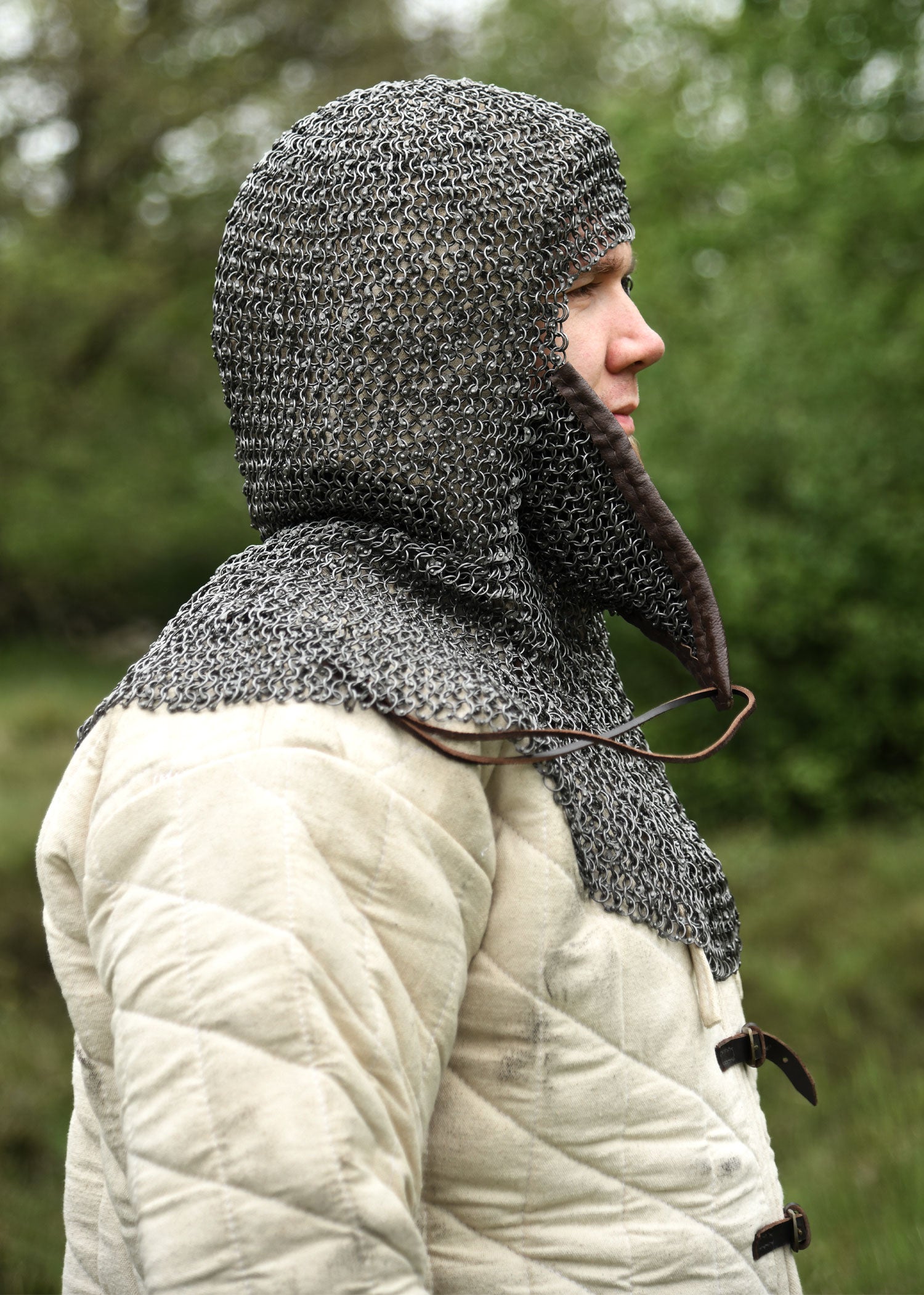 Imagen única de: Capucha De Cadena Con Protector Bucal Triangular, Di8mm, Sin Tratar