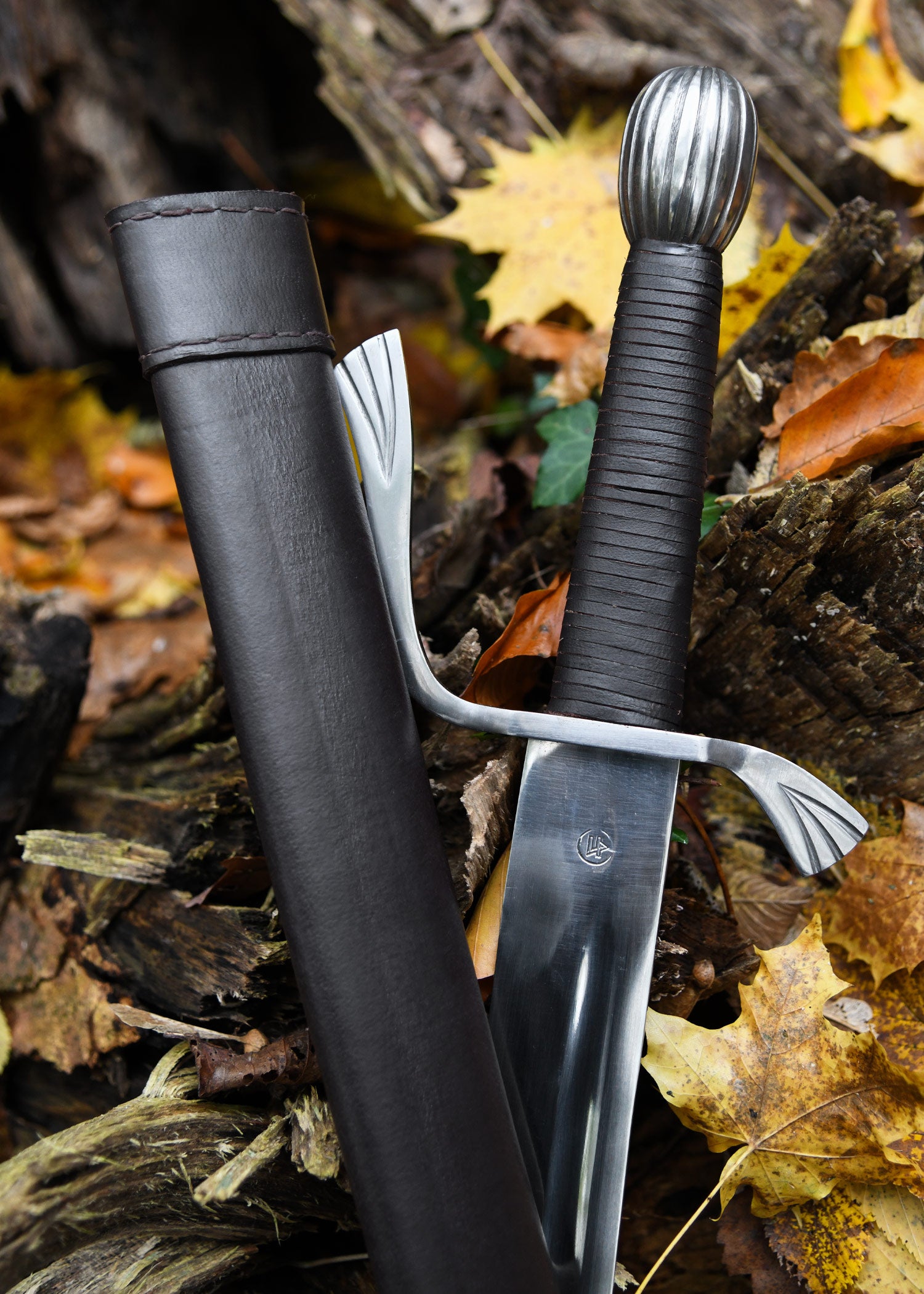 Imagen única de: Falchion Con Vaina De Cuero, Espada De Combate, Categoría-B