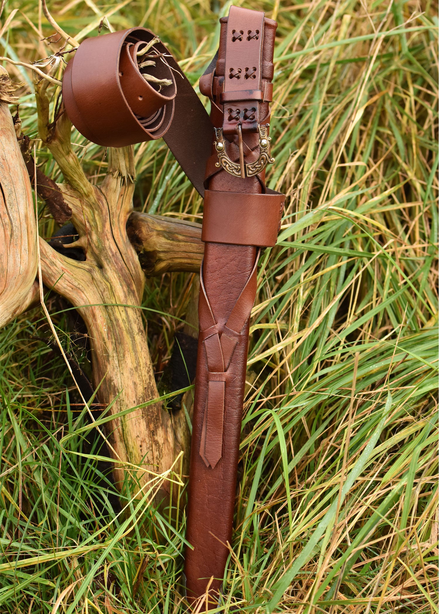 Imagen única de: Funda Con Cinturón Y Hebilla De Bronce Para Espada Vikinga, Varias Longitudes