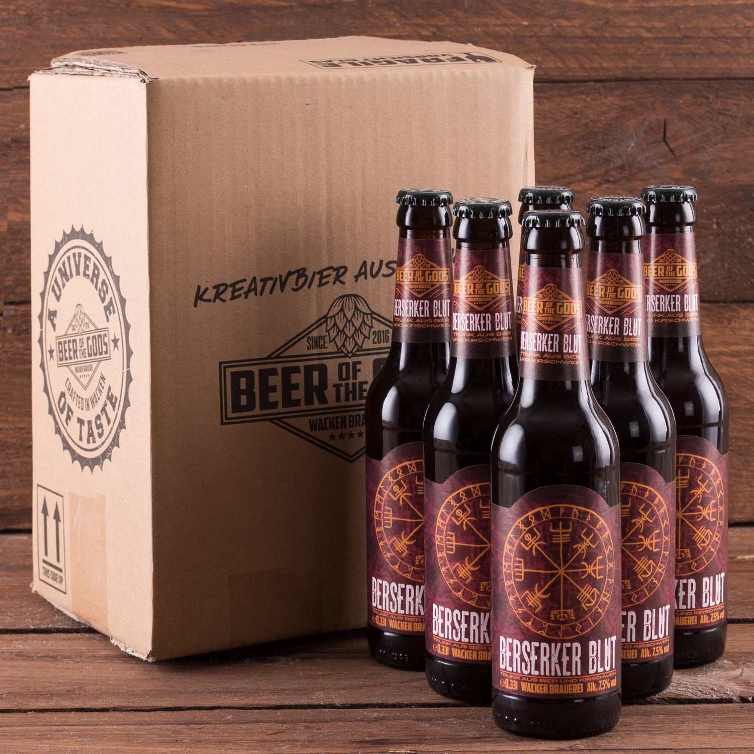 Imagen única de: Berserker Blood - Bebida A Base De Cerveza Y Vino De Cereza, Botella De 0,33L - Cervecería Wacken