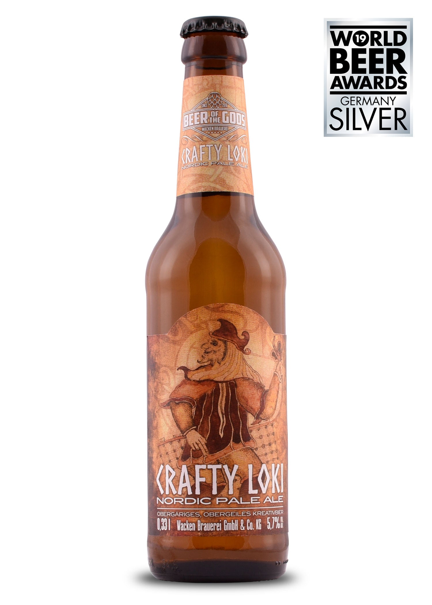 Imagen única de: Crafty Loki - Nordic Pale Ale, Botella 0,33L - Cervecería Wacken
