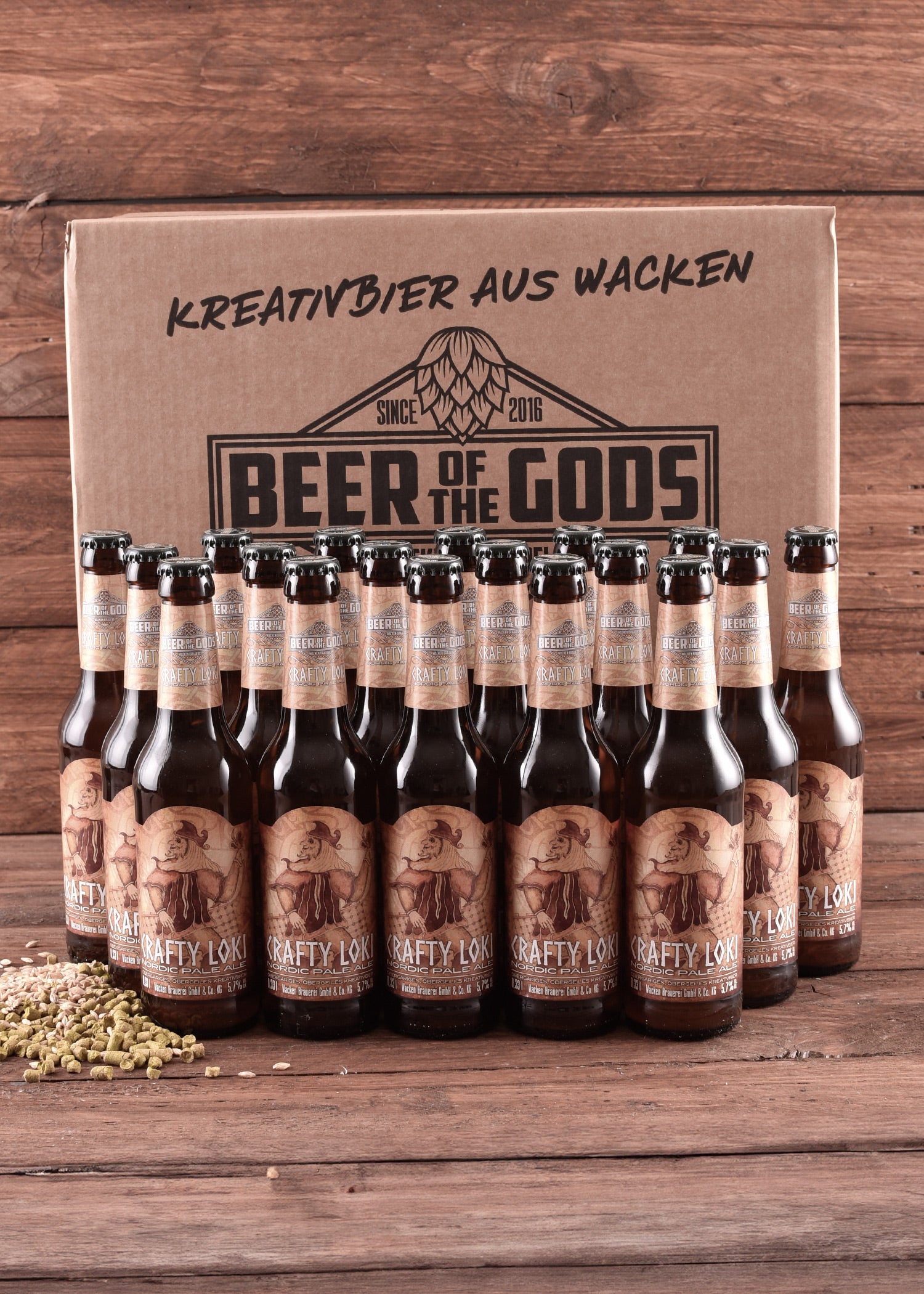 Imagen única de: Crafty Loki - Nordic Pale Ale, Botella 0,33L - Cervecería Wacken