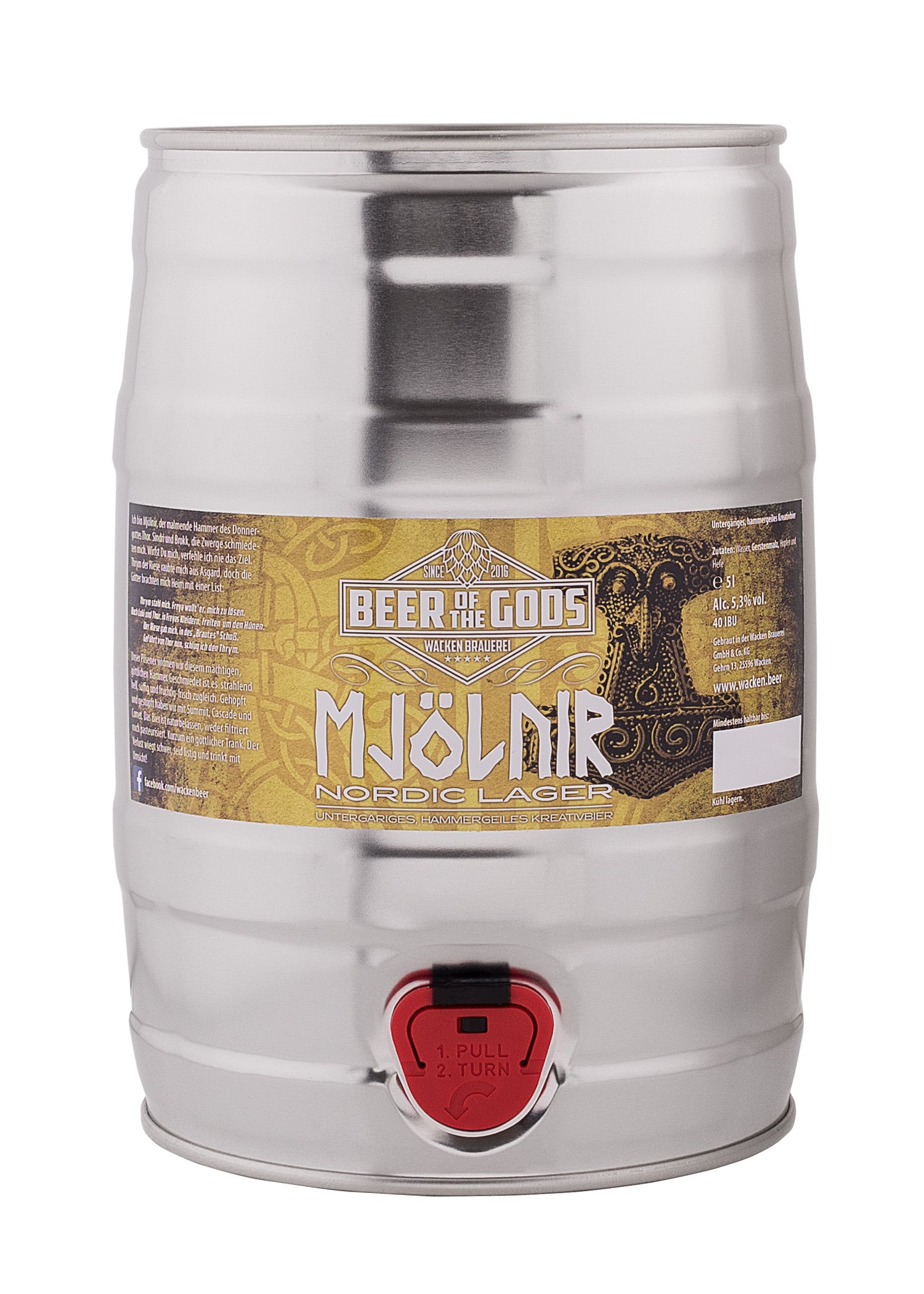 Imagen única de: Mjölnir - Nordic Lager, Botella De 0,33L - Cervecería Wacken