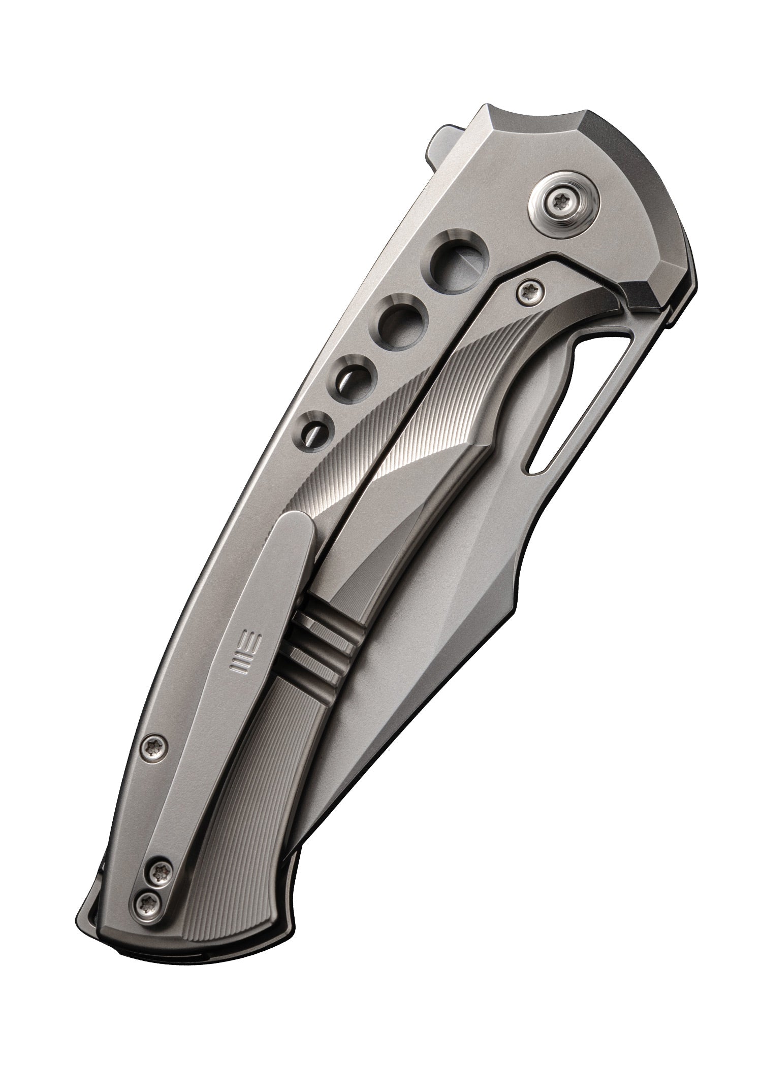 Imagen única de: We Knife Swiftfin Bead Blasted Titanium Satin, Navaja De Bolsillo