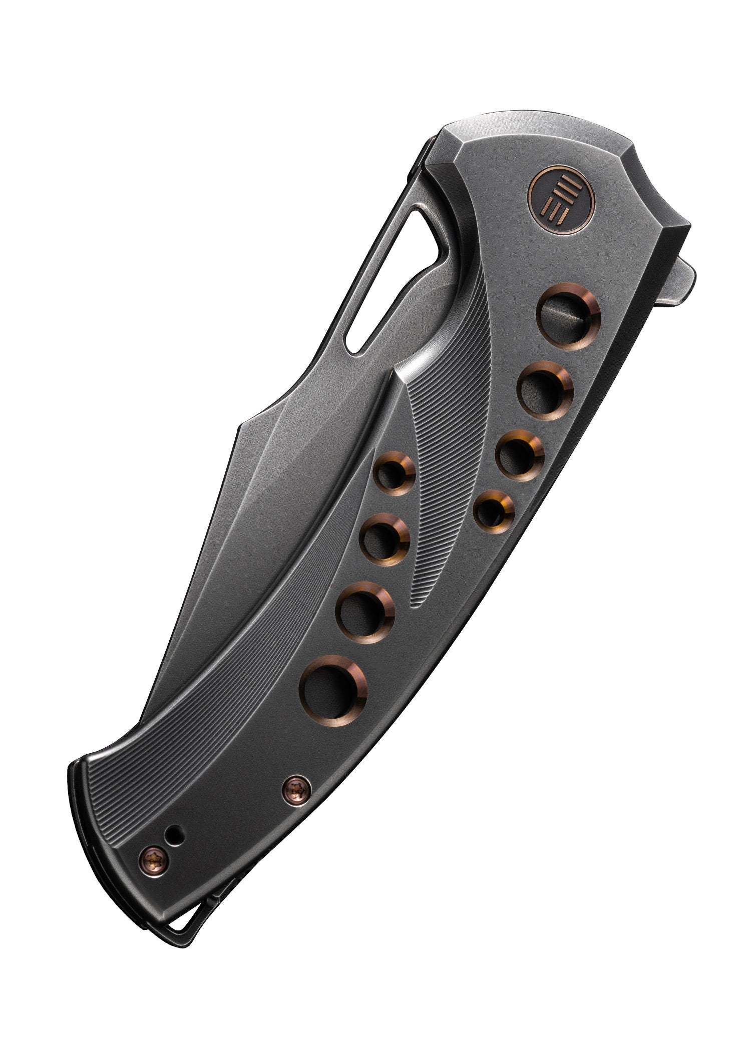 Imagen única de: We Knife Swiftfin Bead Blasted Titanium Grey Gold, Navaja De Bolsillo