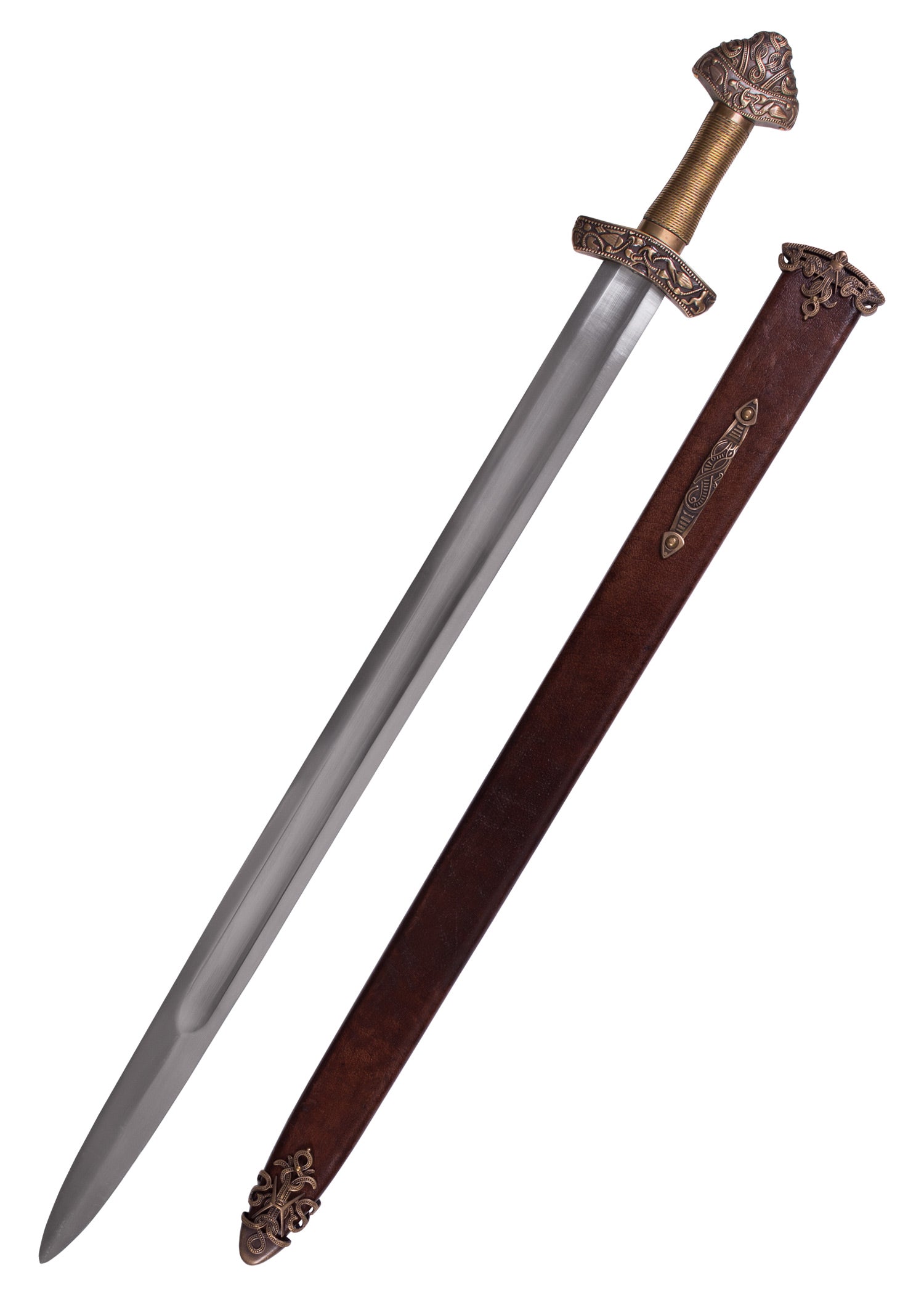 Imagen única de: Espada Vikinga De Dybäck Con Vaina, Hoja De Acero Al Carbono Endurecido