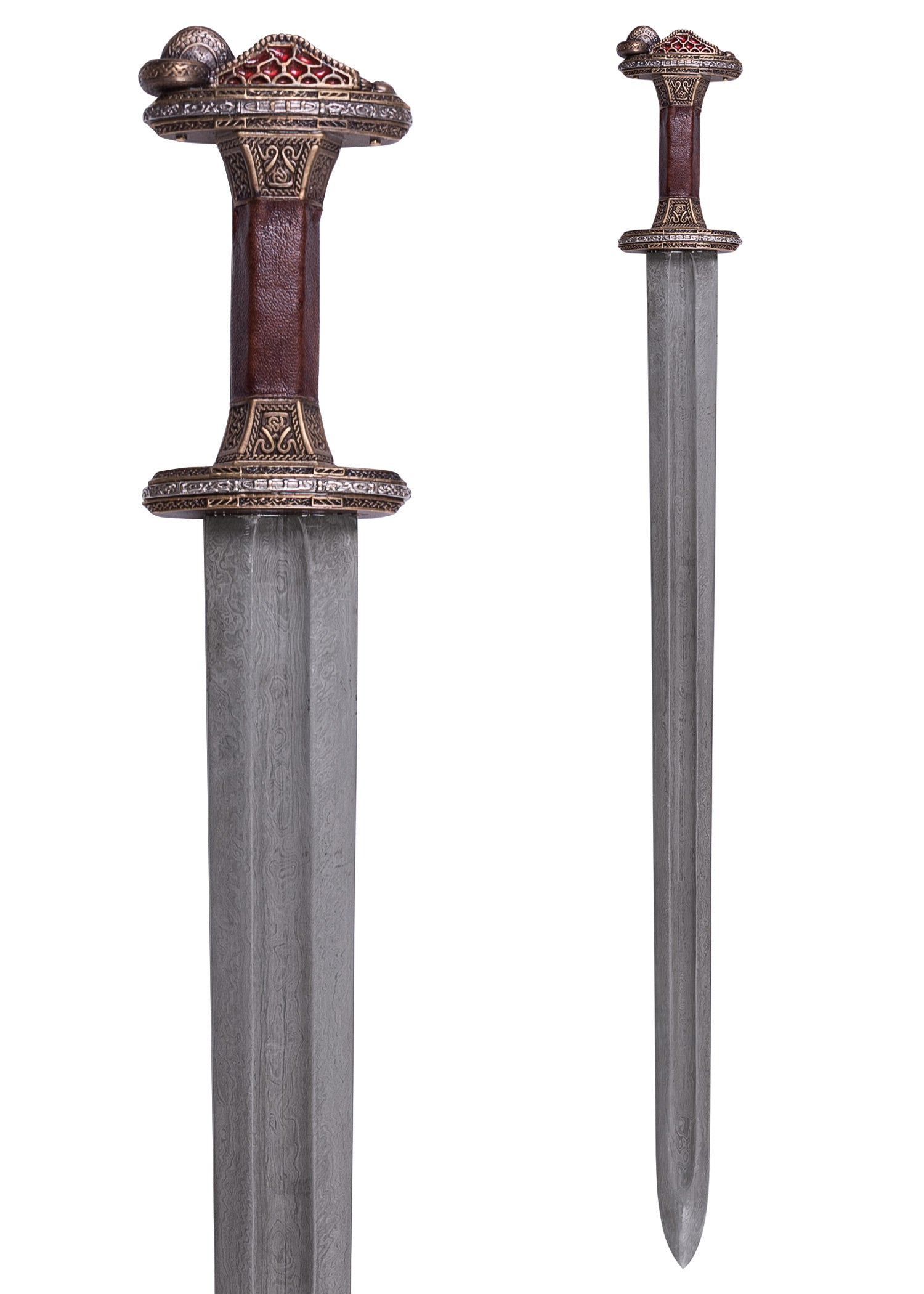 Imagen única de: Espada De Época Vendel Con Vaina, Empuñadura De Latón, Acero De Damasco Categoría-B