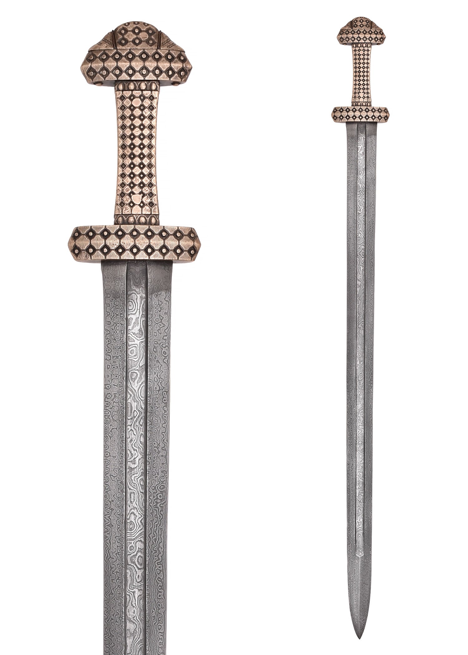 Imagen única de: Espada Vikinga Con Mango De Bronce, Acero Damasco. Categoría-B