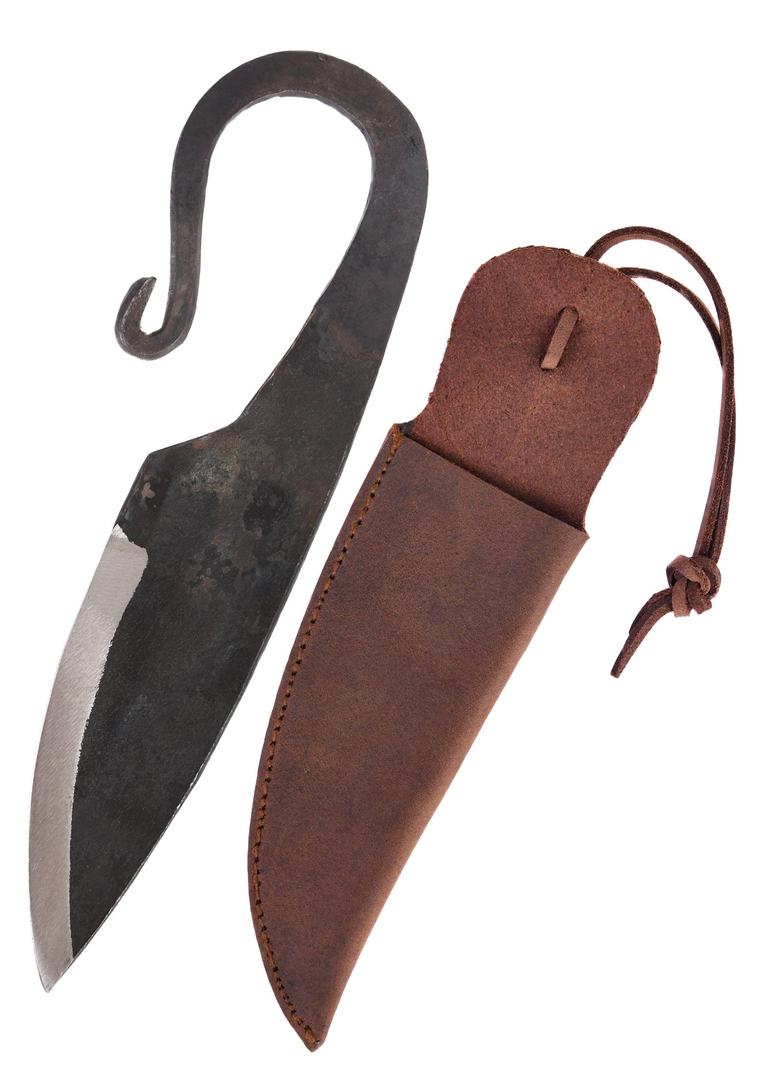 Imagen única de: Cuchillo Vikingo Forjado A Mano Con Funda De Cuero.
