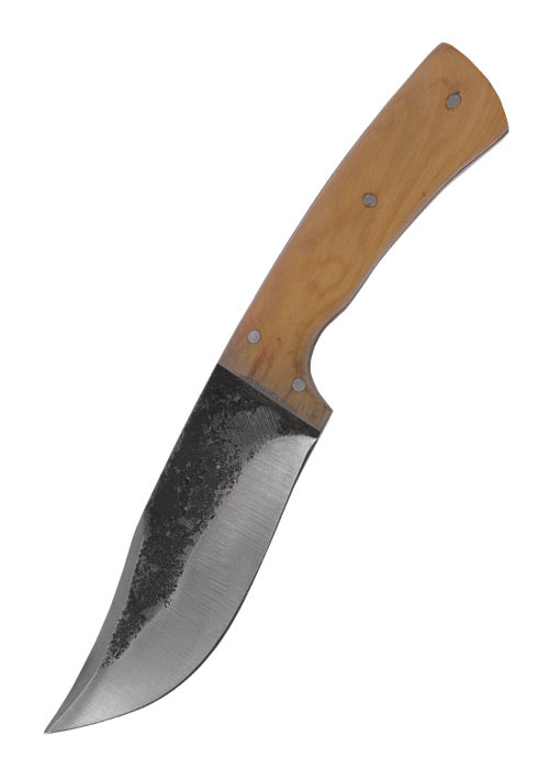 Imagen 1 - Cuchillo De Caza Con Mango De Madera De Olivo, Aprox. 20 Cm, Funda De Cuero.