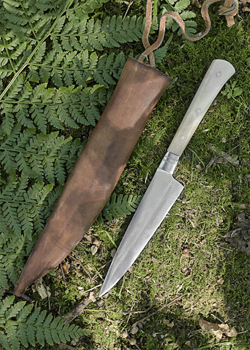 Imagen 3 - Cuchillo De Comedor Con Mango De Hueso, 18 Cm Con Funda