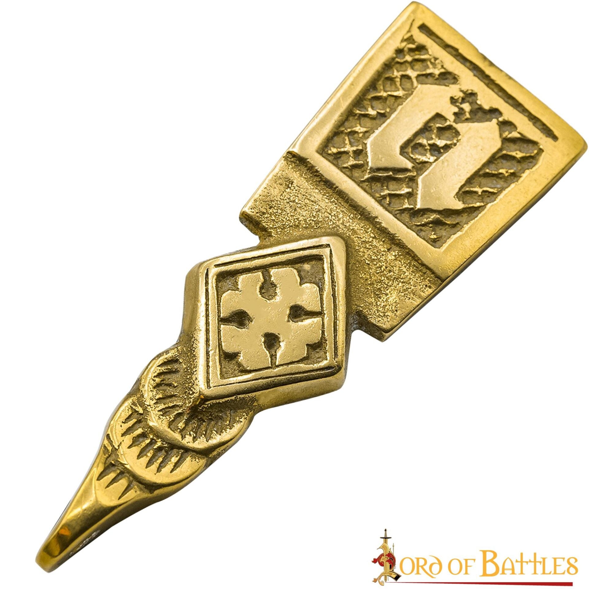 Imagen única de: Intrincado Cinturón Medieval de Latón Macizo Accesorio Funcional Chape