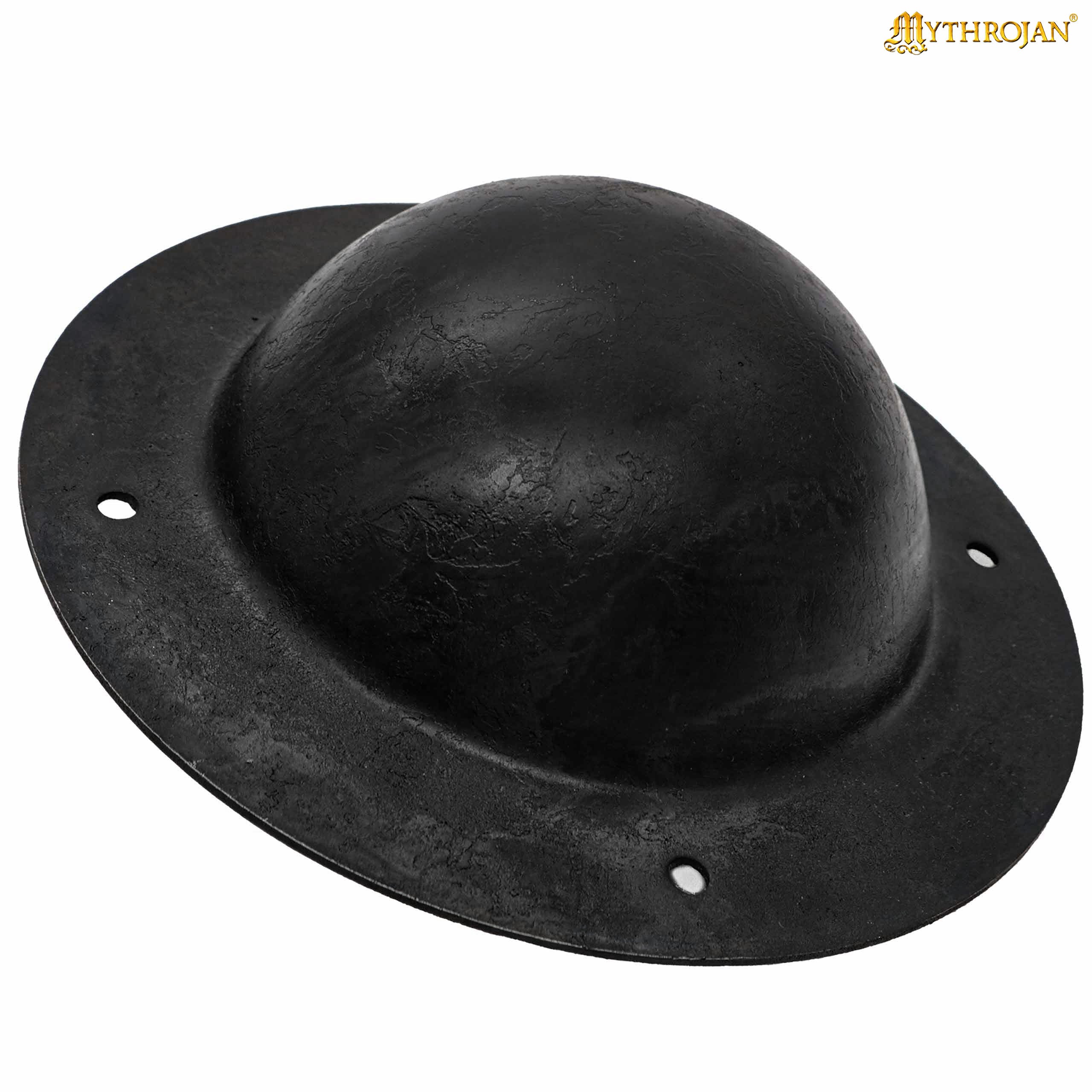 Imagen única de: Jefe de Escudo de Acero Antiguo Forjado a Mano con Remaches - Vikingo y Medieval