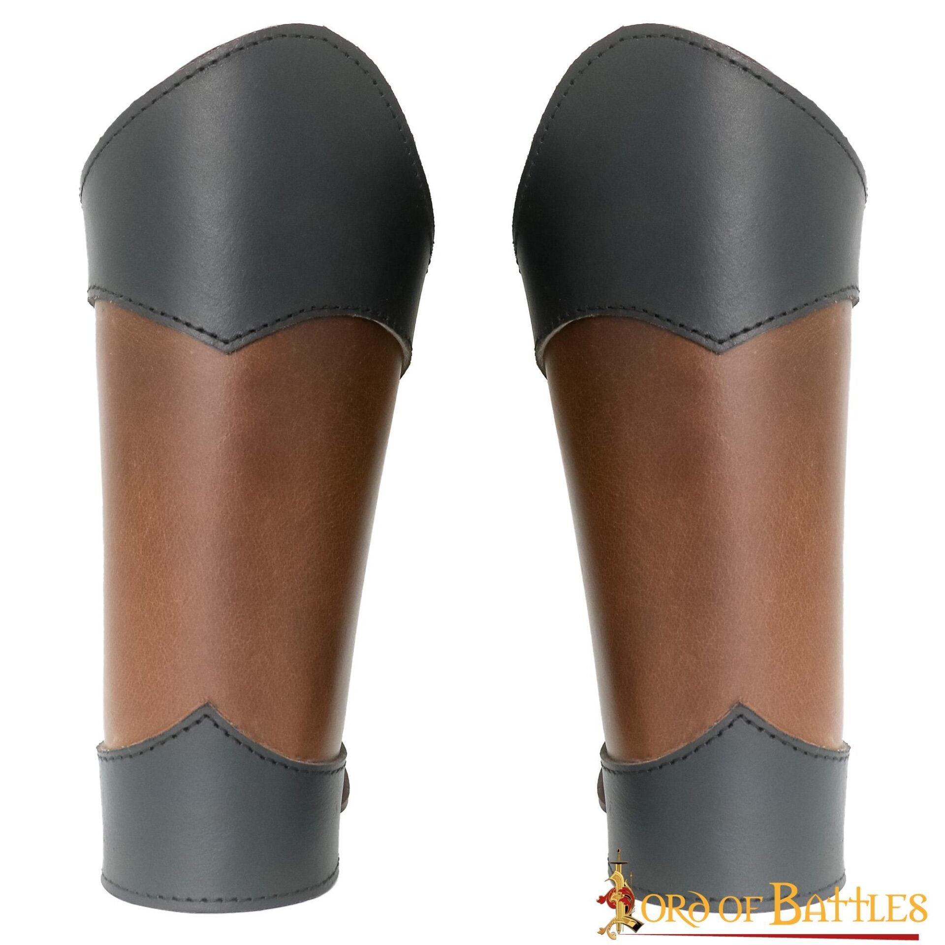 Imagen única de: Brazaletes de Cuero Estilo Élfico Hechos a Mano - Par de Guardabrazos Marrón Auténtico