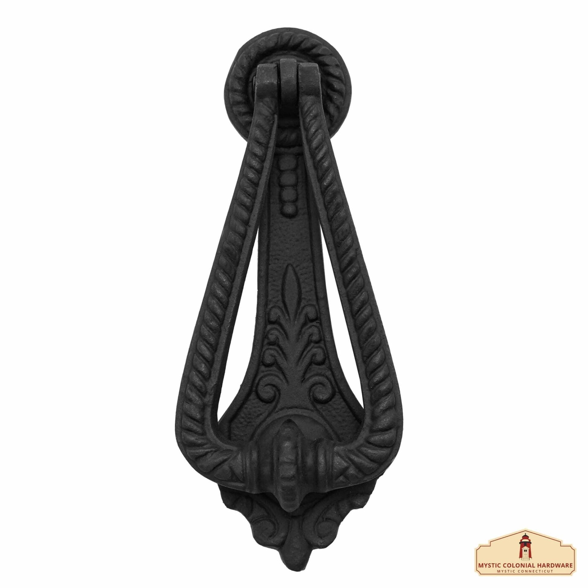 Imagen única de: Aldaba Georgiana Rústica de Hierro Fundido: Ideal para Ambientes Victorianos, Coloniales, Retro, Steampunk, Góticos, Barrocos y Medievales, (17,2x7) Cm