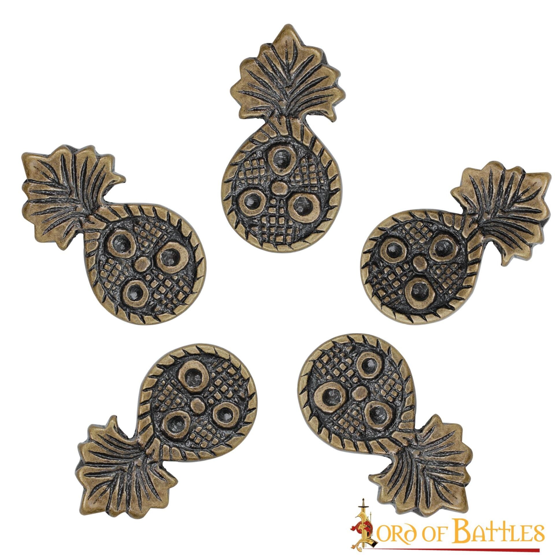 Conchos de Latón Antiguo para Cinturón - Adornos para Cinturón (juego de 5) - Imagen 7