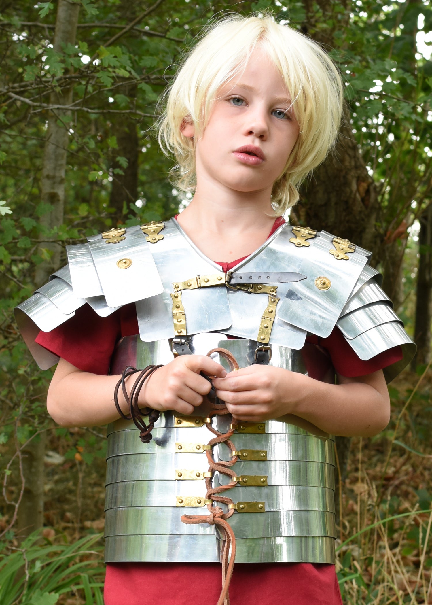 Imagen única de: Lorica Segmentata Junior, Armadura Romana Infantil, Aluminio