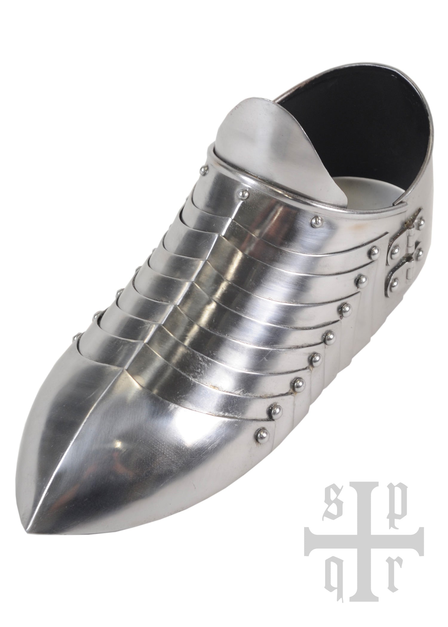 Imagen única de: Escarpes Medievales, Zapatos Blindados, Siglo Xiv, Acero De 1,5 Mm, Par