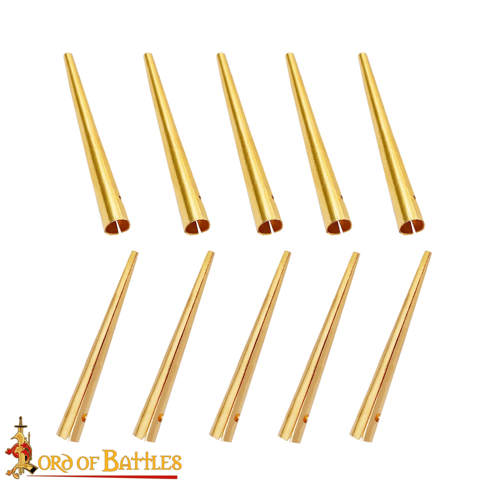 Imagen única de: Aiglets Medievales de Latón - Juego de 10 Puntas de Cordón Resistentes (3,6 Cm)