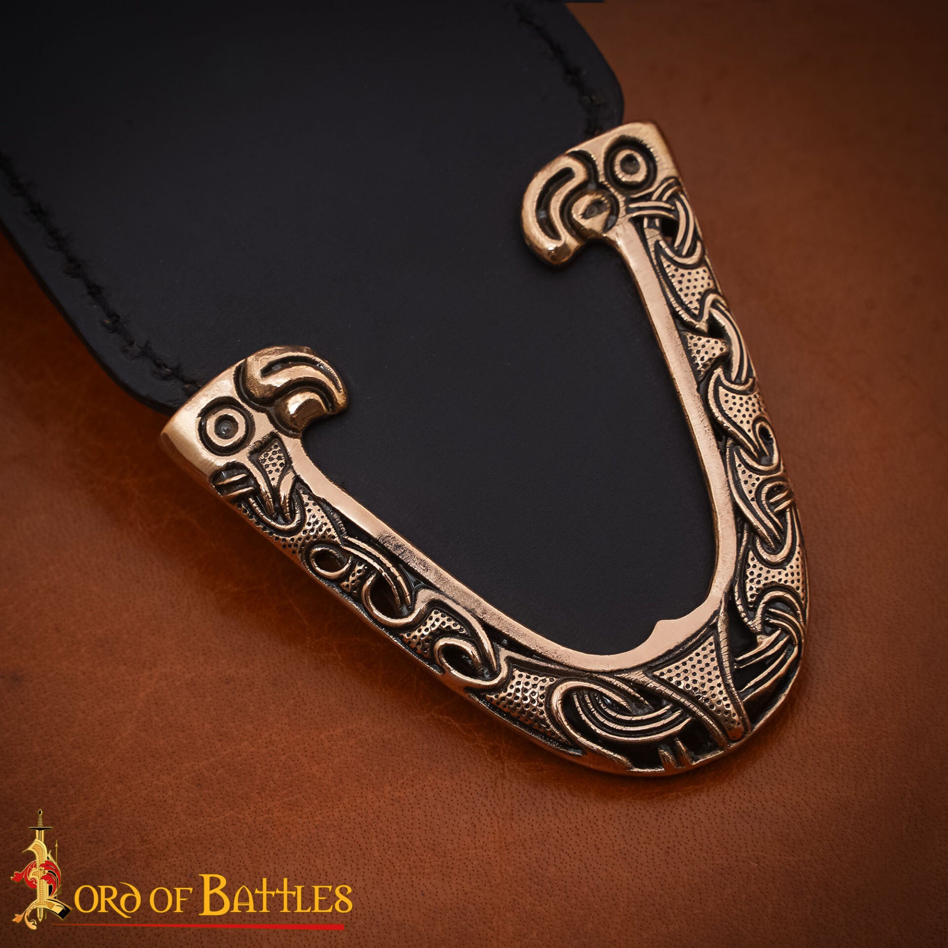 Imagen única de: Espada Vikinga de Bronce Chape - Diseño Cabeza de Dragón