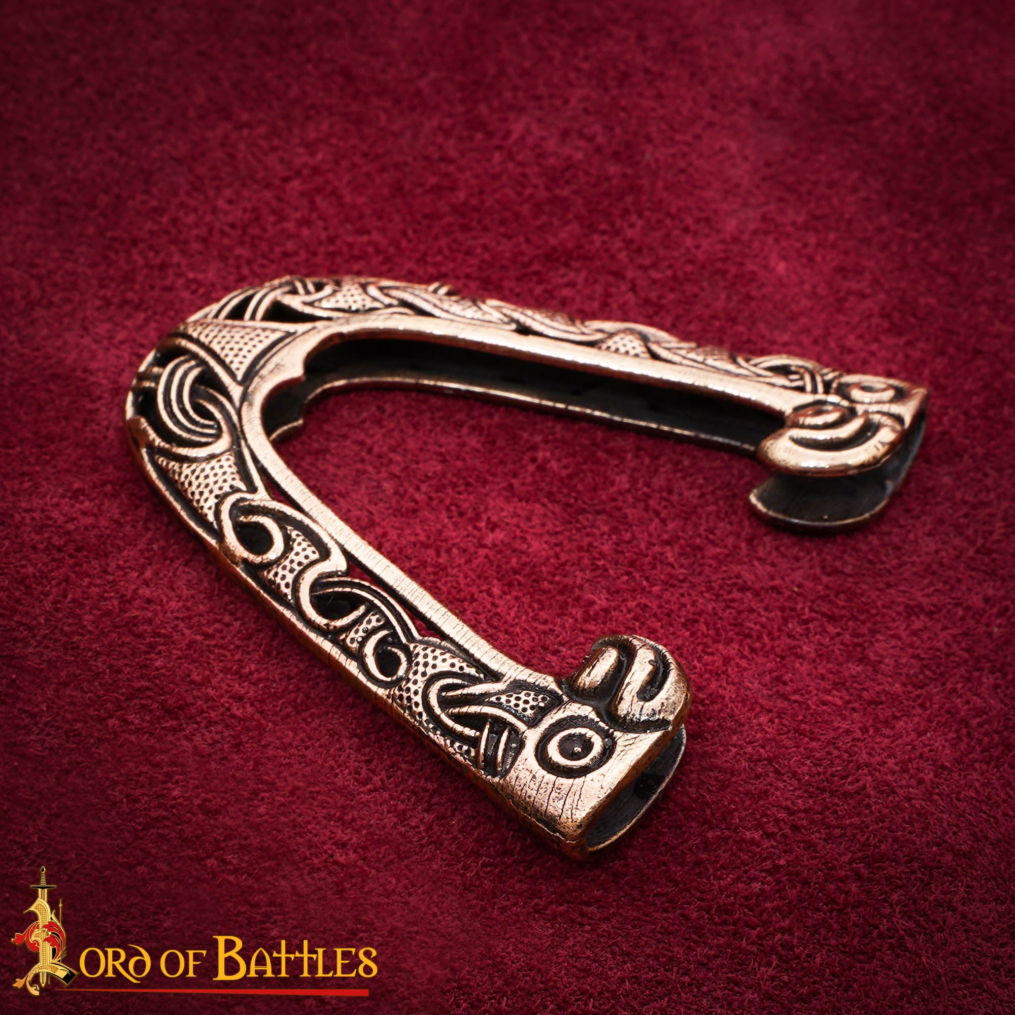 Imagen única de: Espada Vikinga de Bronce Chape - Diseño Cabeza de Dragón