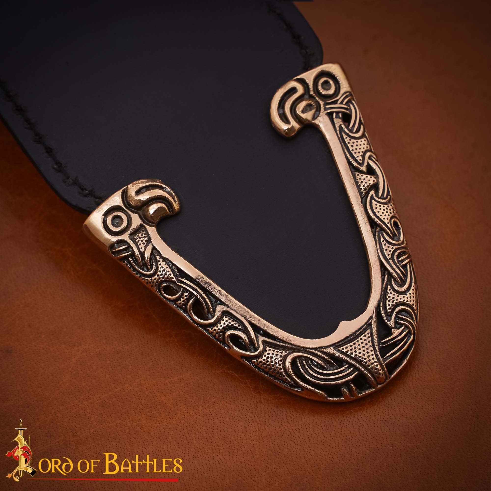 Imagen única de: Espada Vikinga de Bronce Chape - Diseño Cabeza de Dragón