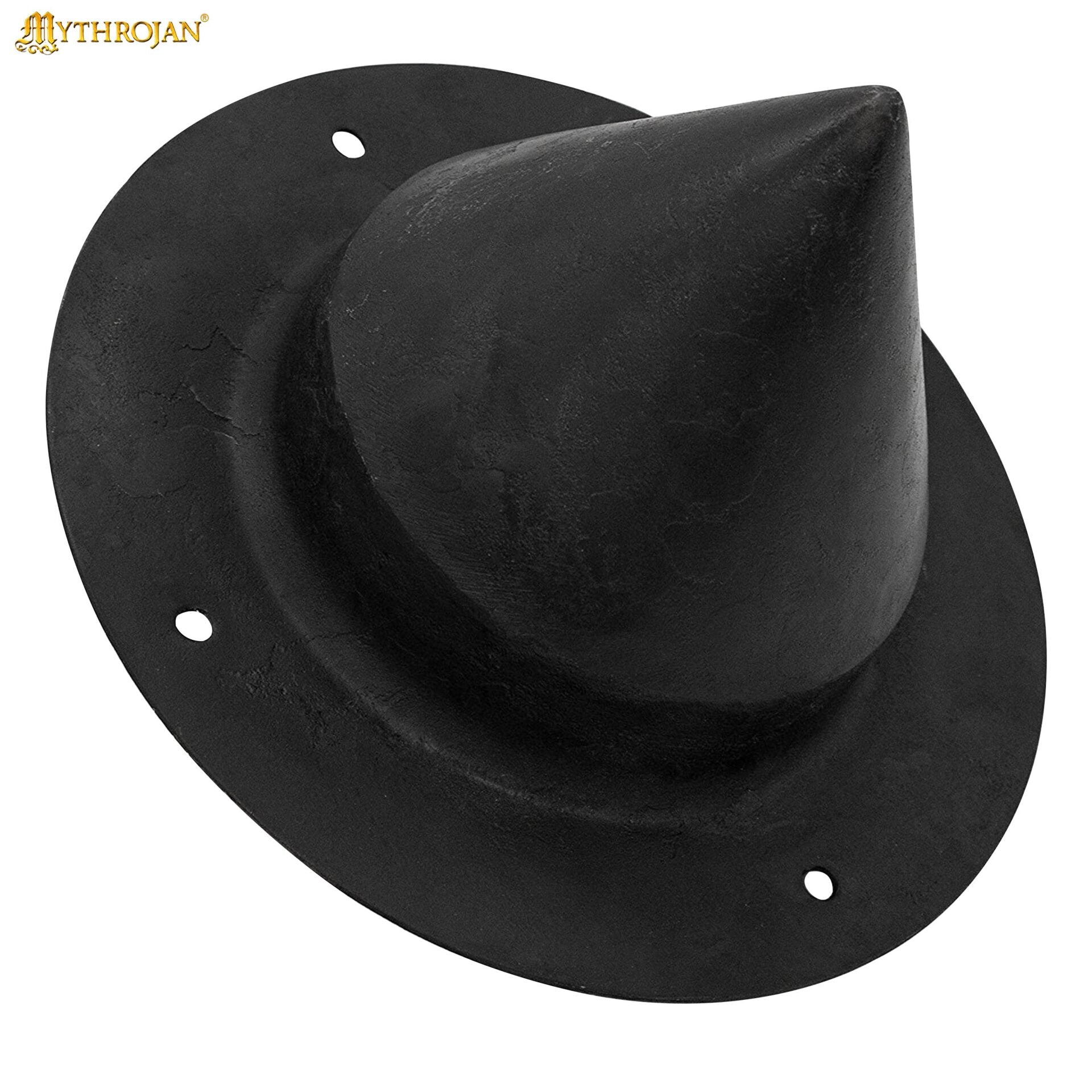 Imagen única de: Jefe de Escudo Germánico - 8" Negro Antiguo, Acero Forjado a Mano con Remaches de Montaje