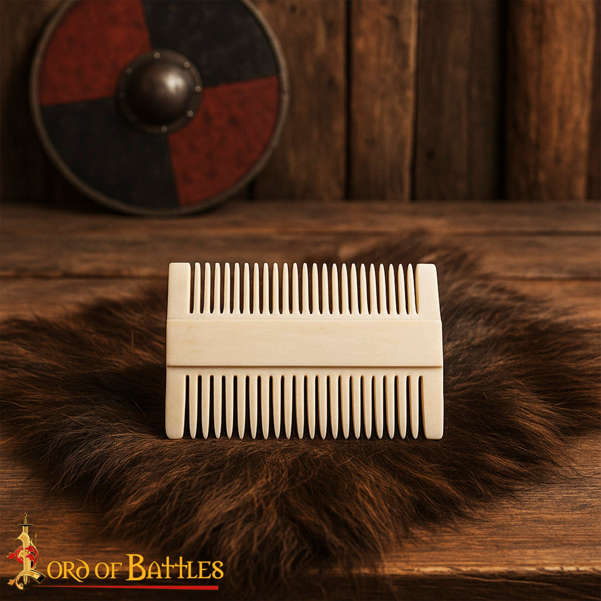 Imagen única de: Viking Peine de Hueso de Doble Cara para Barba y Pelo