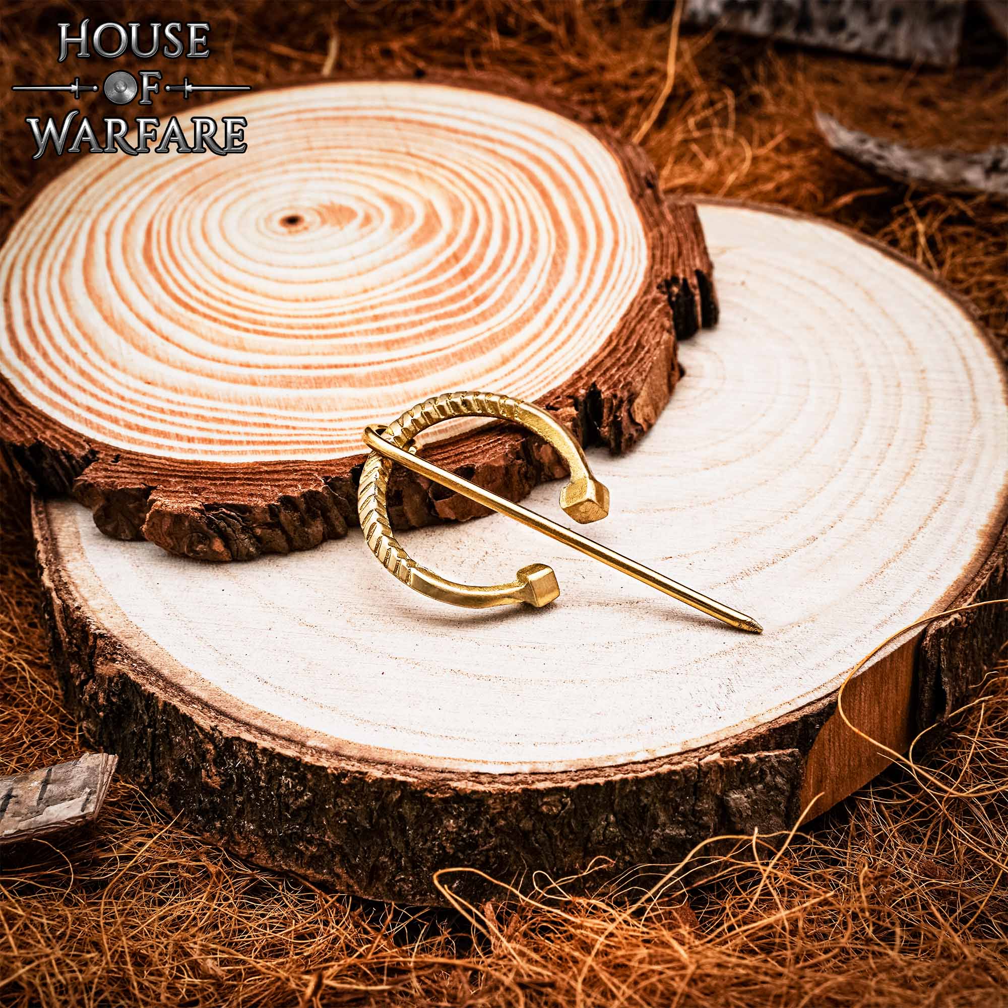 Imagen única de: Fíbula Penannular Medieval de Latón - Alfiler Pequeño de Capa para Broche de Traje Histórico y Vikingo