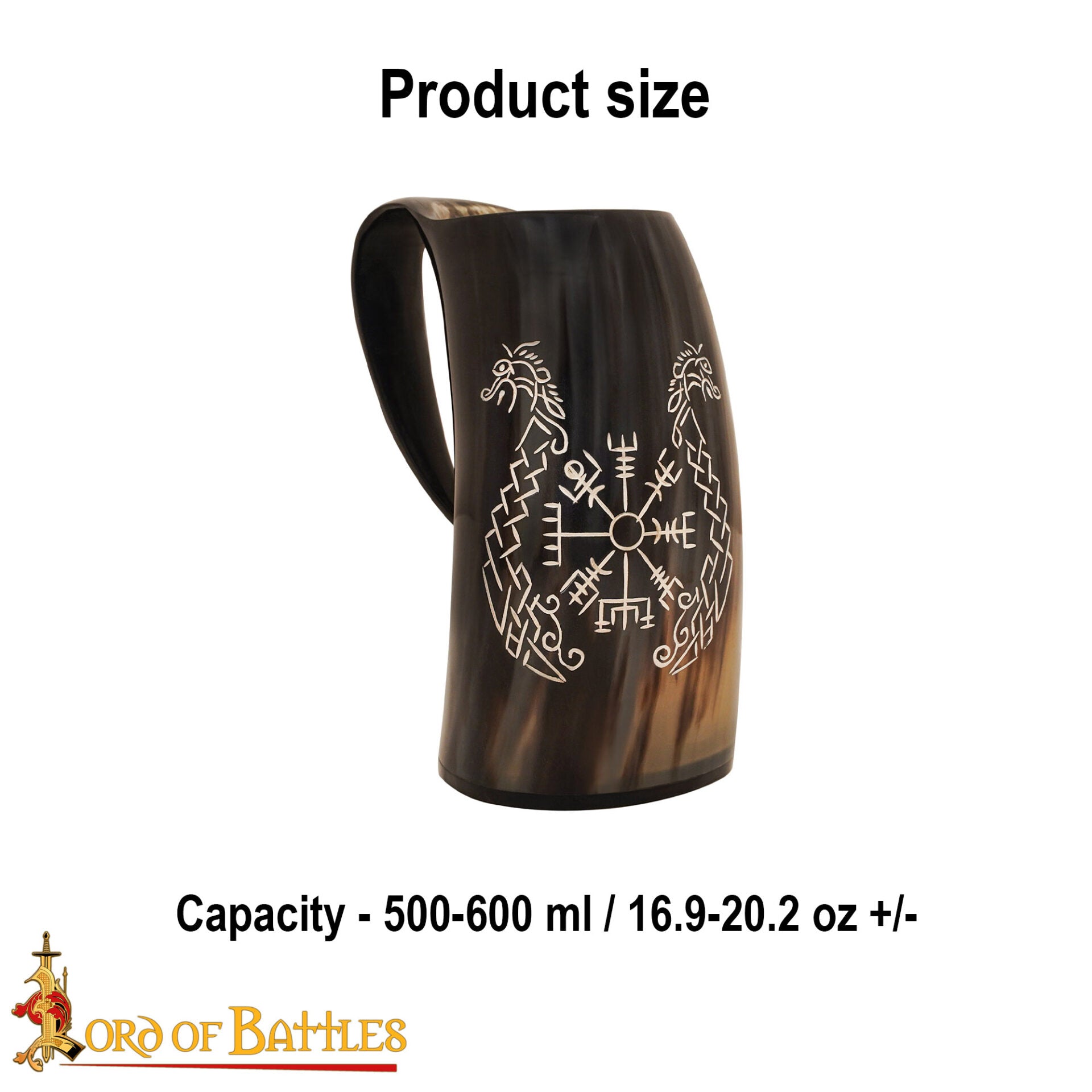 Imagen única de: Viking Drinking Horn Tankard- Hecho a Mano con Grabado