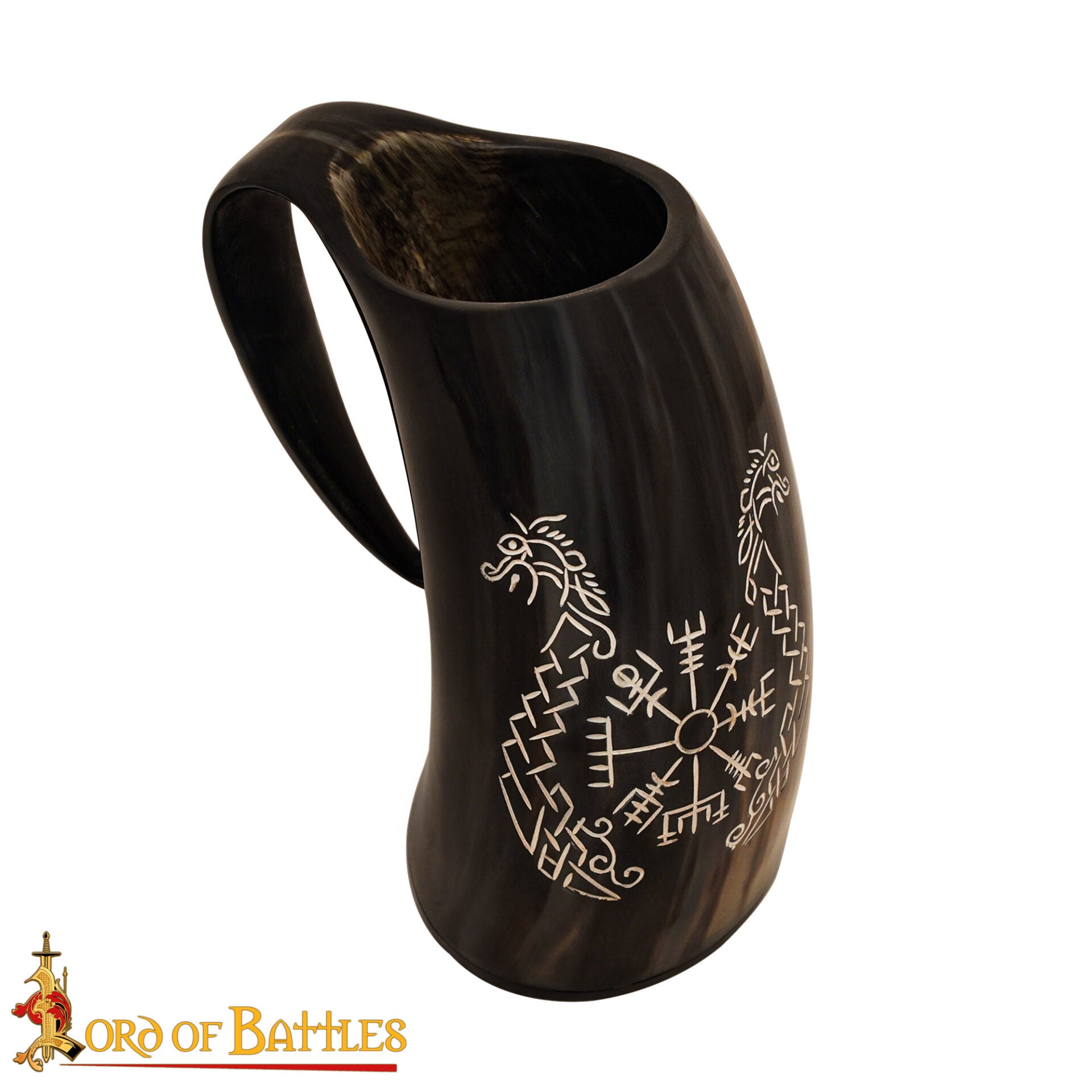 Imagen única de: Viking Drinking Horn Tankard- Hecho a Mano con Grabado