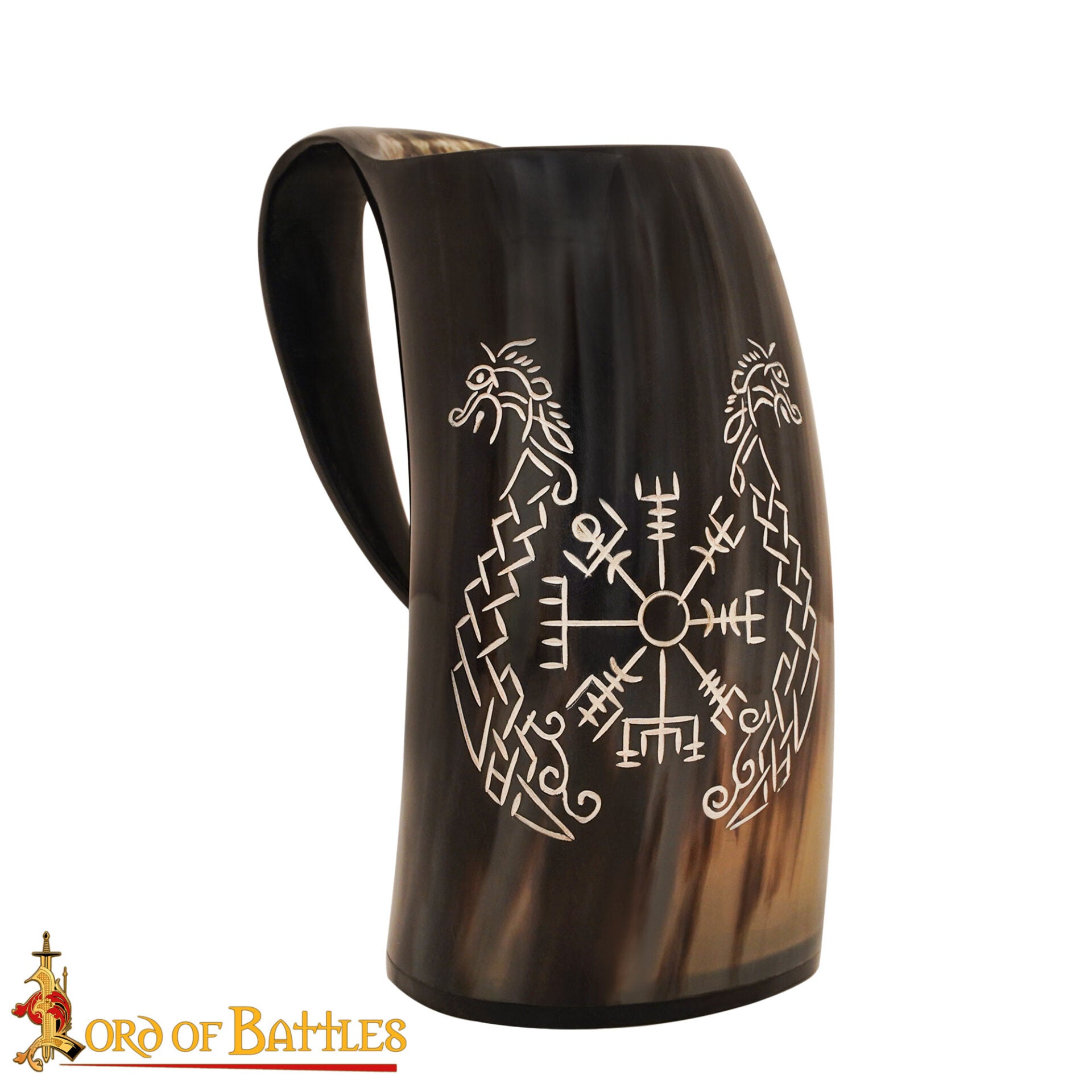 Imagen única de: Viking Drinking Horn Tankard- Hecho a Mano con Grabado