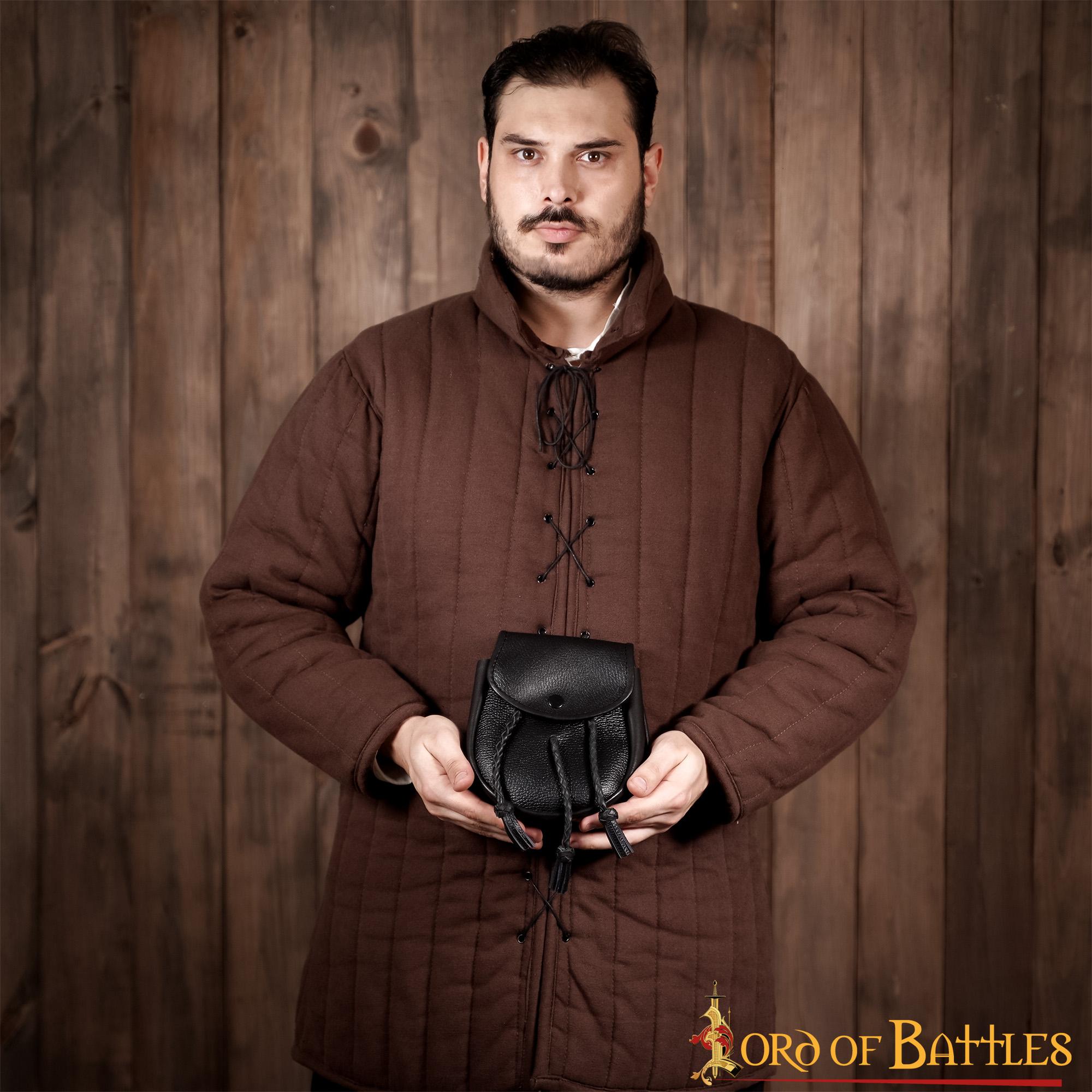Imagen única de: Sporran Medieval con Borlas Trenzadas Hecho a Mano de Cuero Genuino