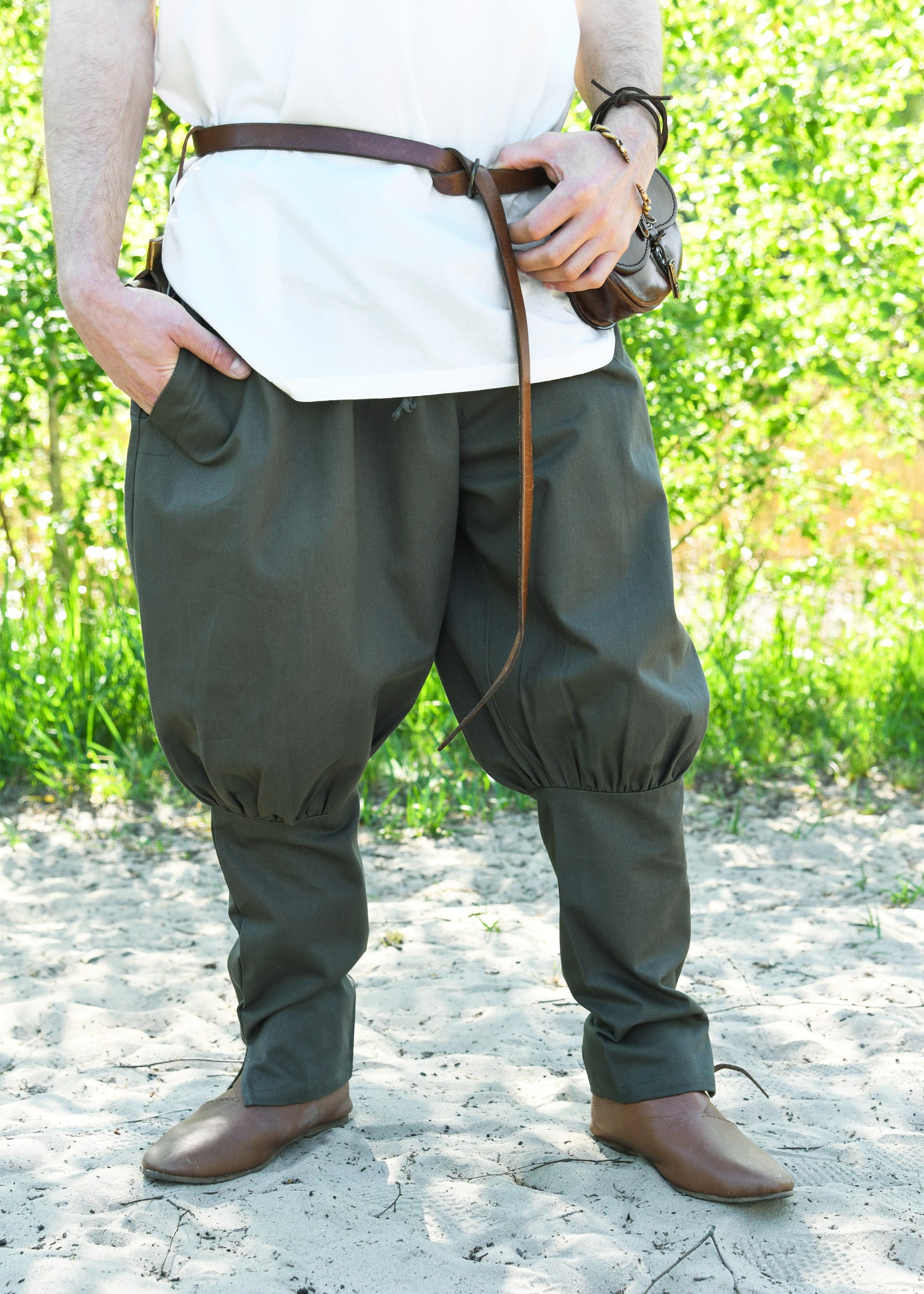 Imagen única de: Pantalón Vikingo / Pantalón De Junco Olaf, Verde Oliva
