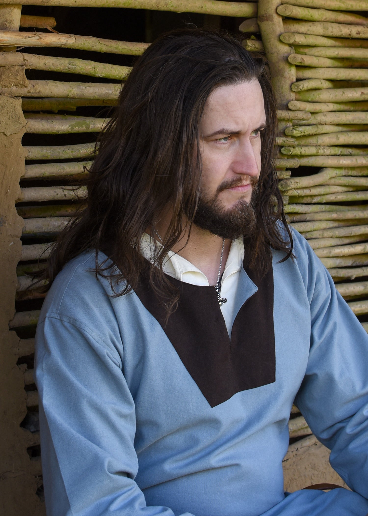 Imagen única de: Túnica Medieval Vallentin, Azul Grisáceo/marrón