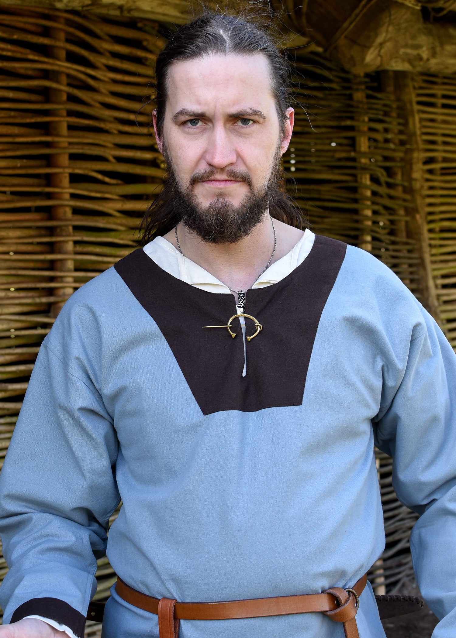 Imagen única de: Túnica Medieval Vallentin, Azul Grisáceo/marrón